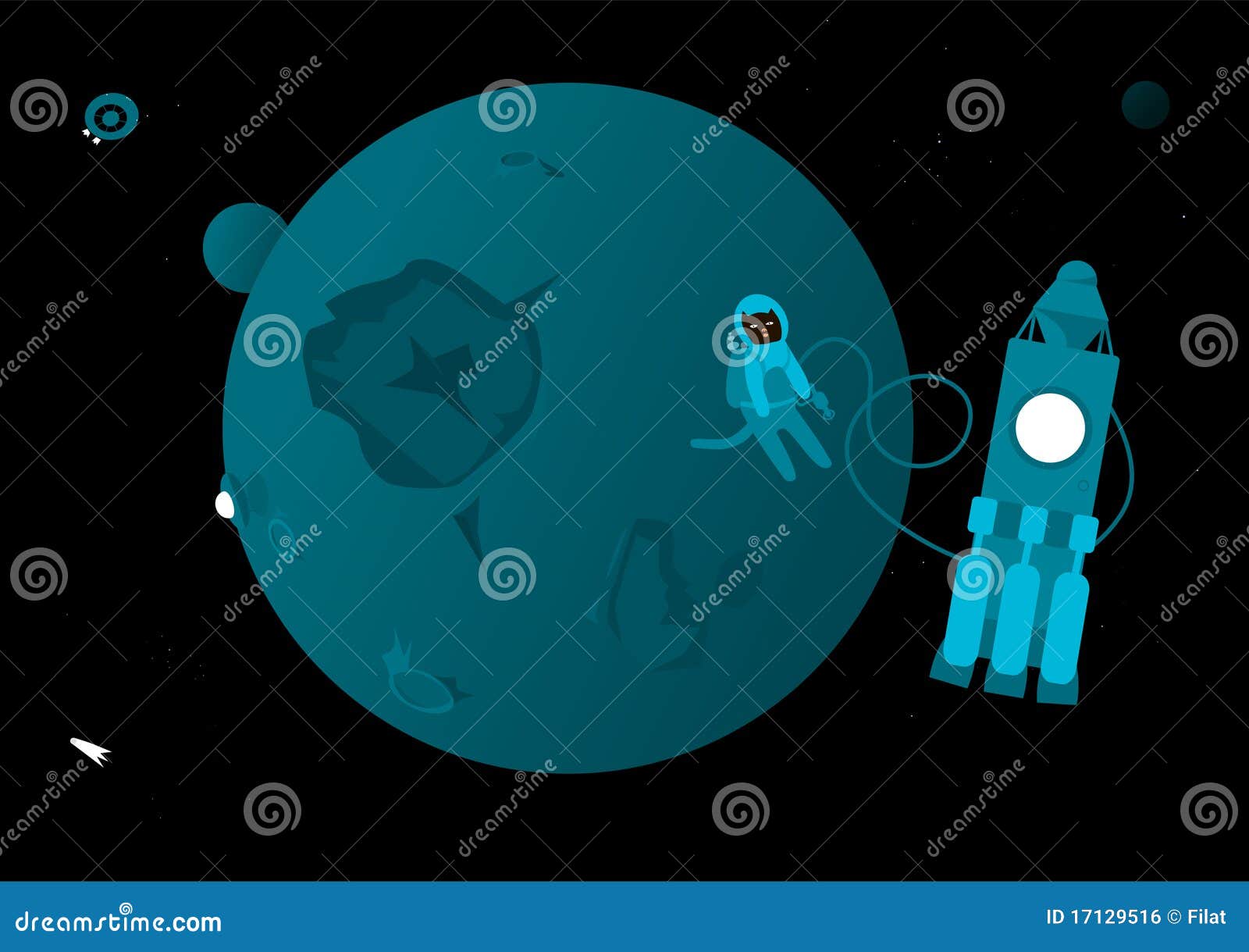 Chat Dans Lespace Extra Atmosphérique Illustration De