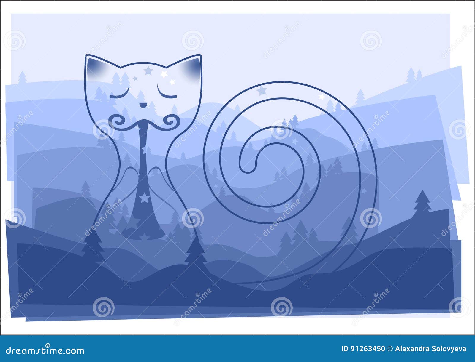 Chat De Conte De Fees Jouant La Chanson De Bonne Nuit Sur Un Joueur De Pipeau De Tuyau Avec Des Silhouettes De Pins Sur Le Fond D Illustration De Vecteur Illustration Chat De Conte De Fees Jouant La Chanson De Bonne Nuit Sur Un Joueur De Pipeau De Tuyau Avec Des Silhouettes De Pins Sur Le Fond D Illustration De Vecteur Illustration