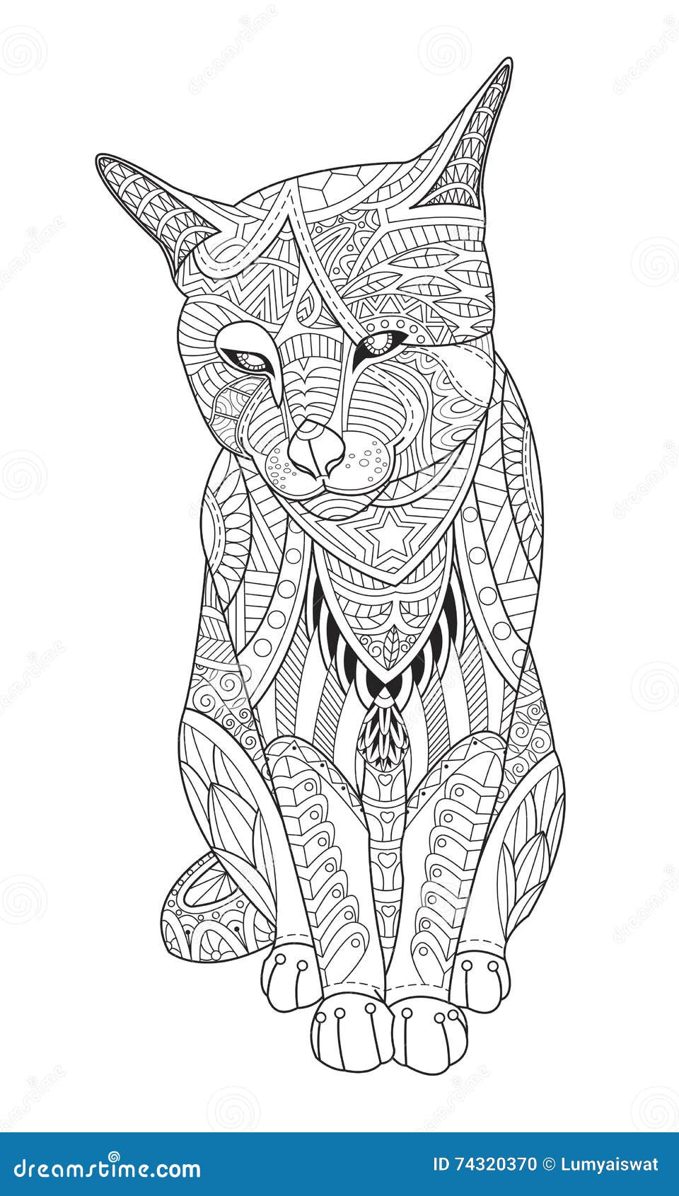 Chat De Dessin Pour Livre De Coloriage Pour Des Adultes blanc chat