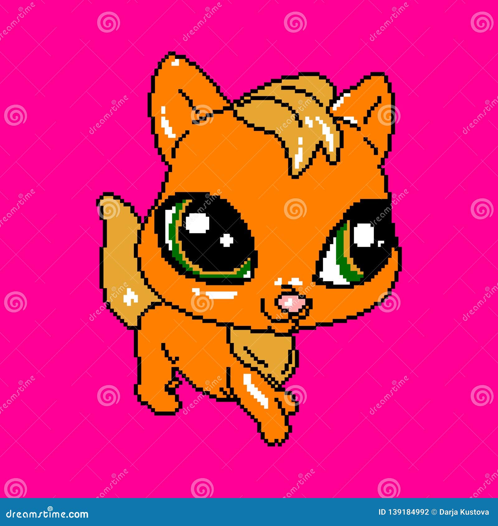 Chat De Pixel Beau Chaton De Bande Dessinee Avec De Grands Yeux Illustration De Vecteur Illustration Du Amusement Enfants Chat De Pixel Beau Chaton De Bande Dessinee Avec De Grands Yeux Illustration De Vecteur Illustration Du Amusement Enfants