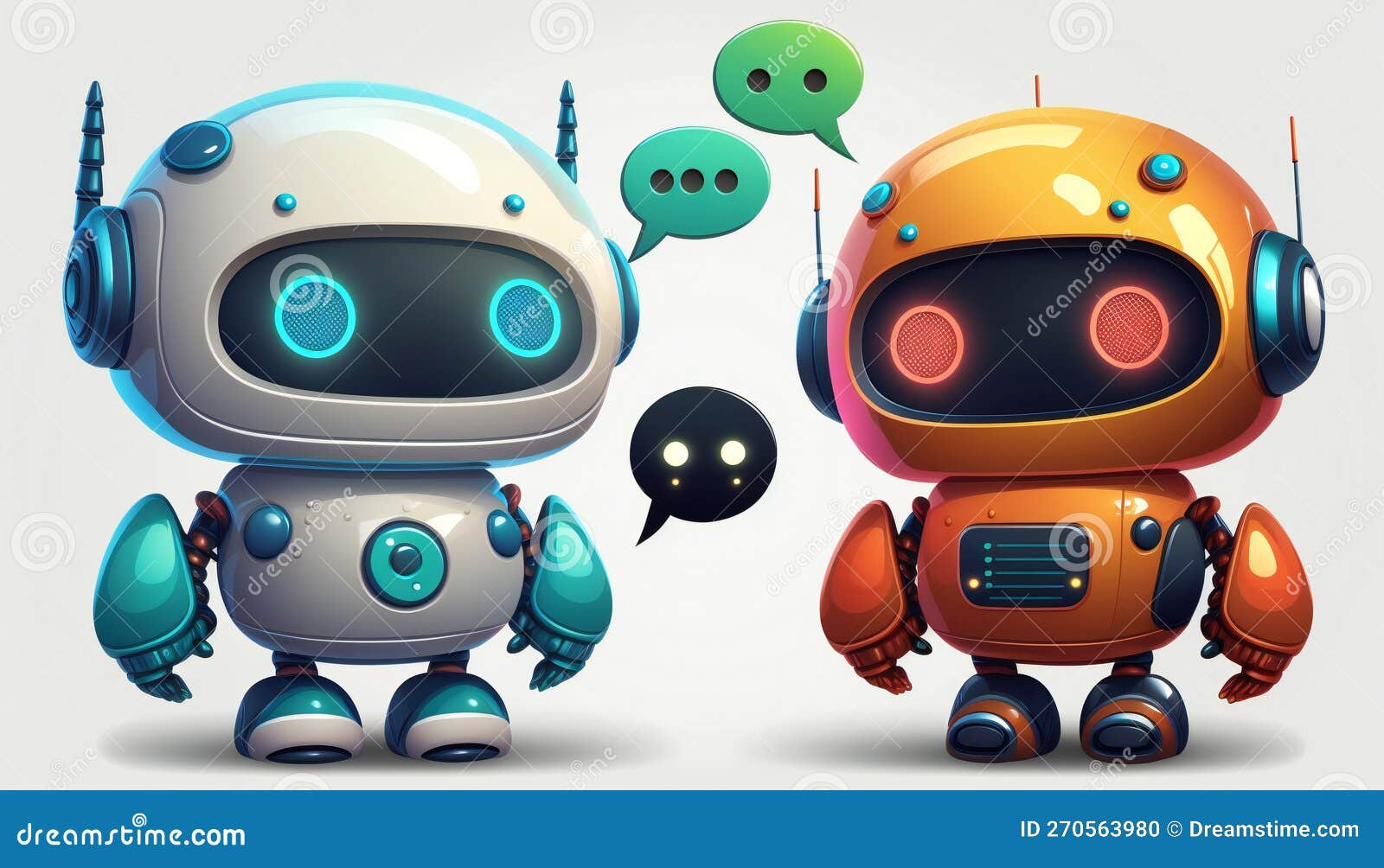 Personnages de dessin animé de robot chat ou de robot chat Image