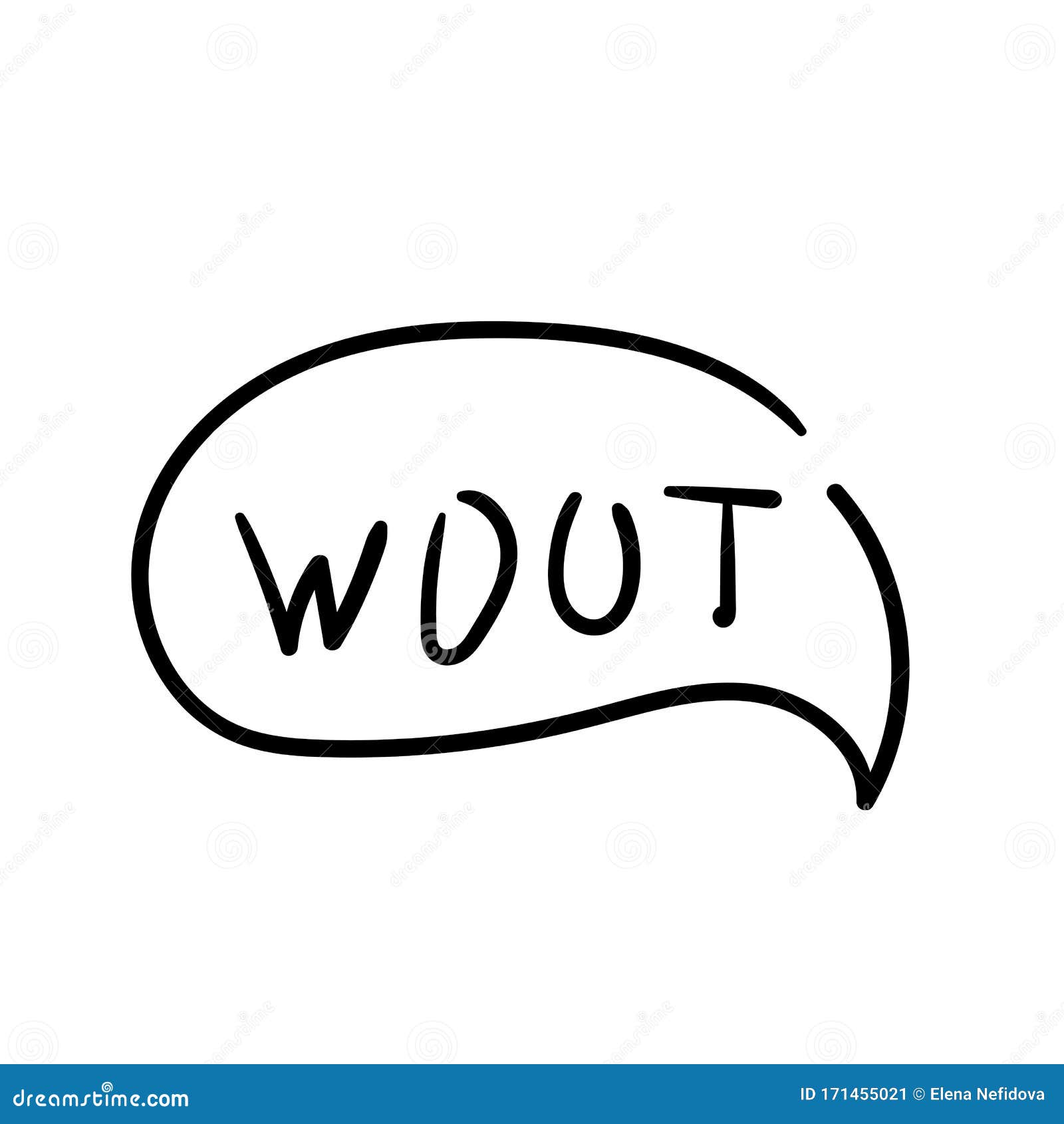 speech bubble with text woot. dialog text on white background
