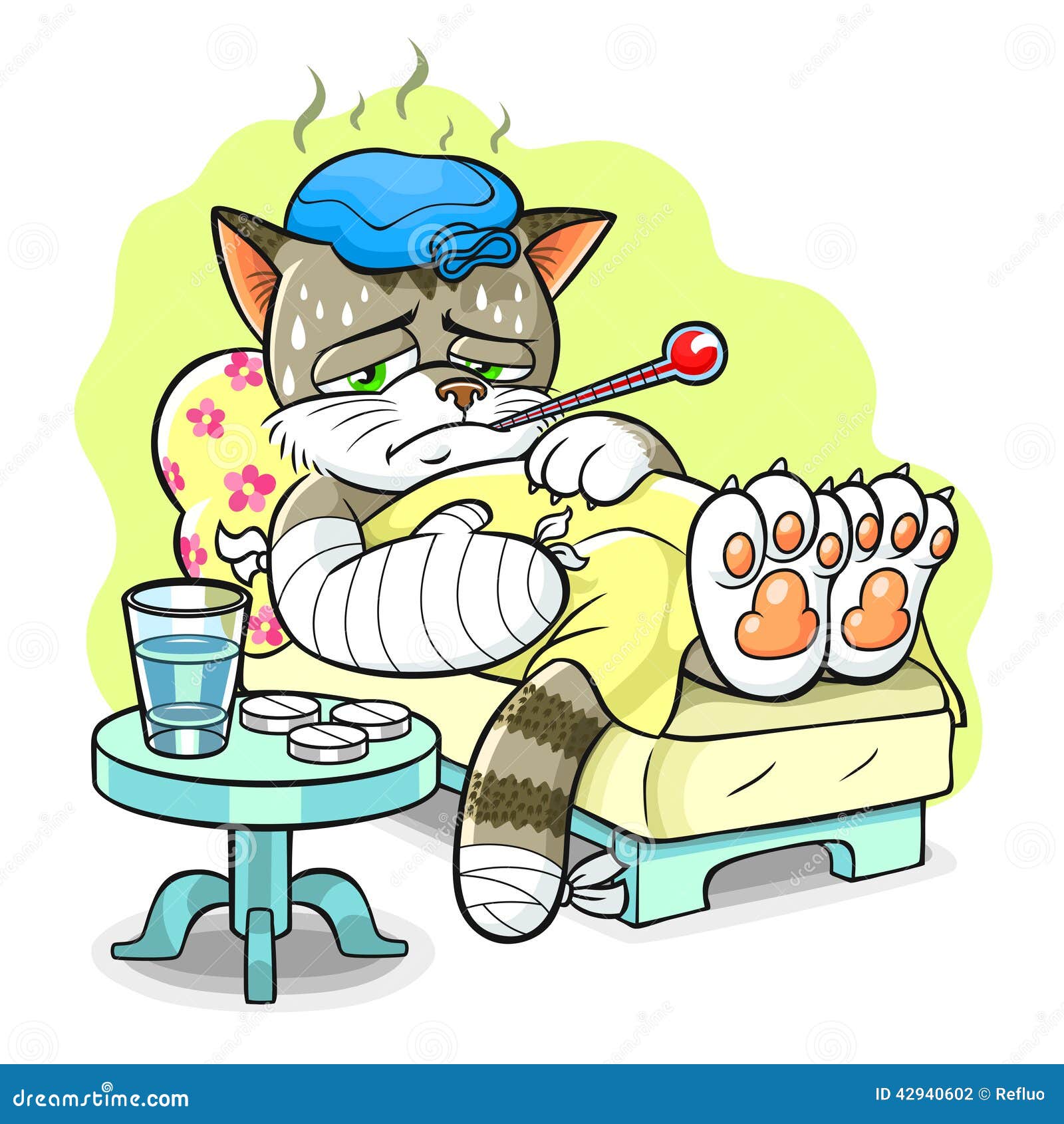 Chat Malade Illustration De Vecteur Illustration Du Animal Chat Malade Illustration De Vecteur Illustration Du Animal