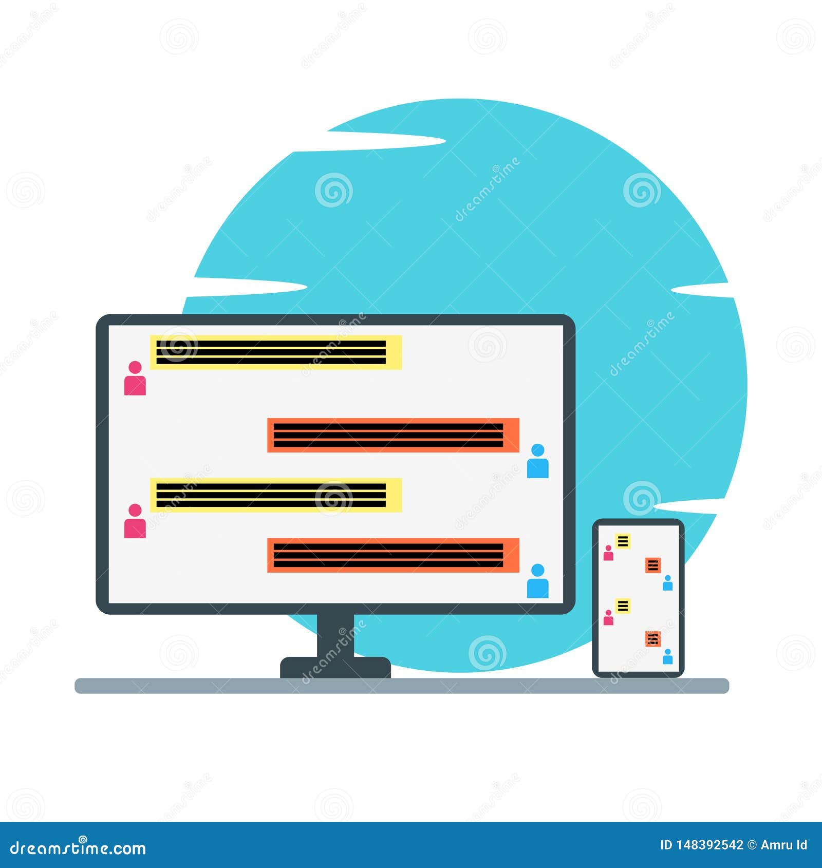 Chat Messages On Pc And Phone Flat Design Illustration Stock Vector Illustration Of Cellphone Mobile Chat Messages On Pc And Phone Flat Design Illustration Stock Vector Illustration Of Cellphone Mobile