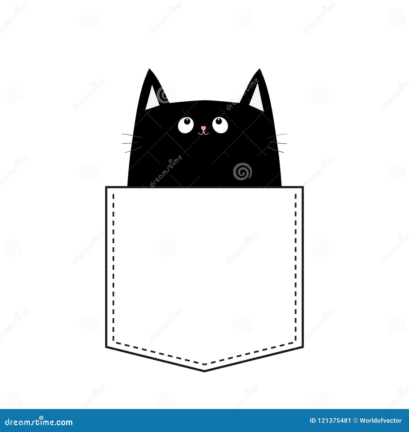 Chat Noir Dans La Poche Animaux Mignons Animaux De Bande Dessinee De Halloween Caractere De Minou De Chaton Ligne De Tiret Collec Illustration De Vecteur Illustration Du Oreille Dash