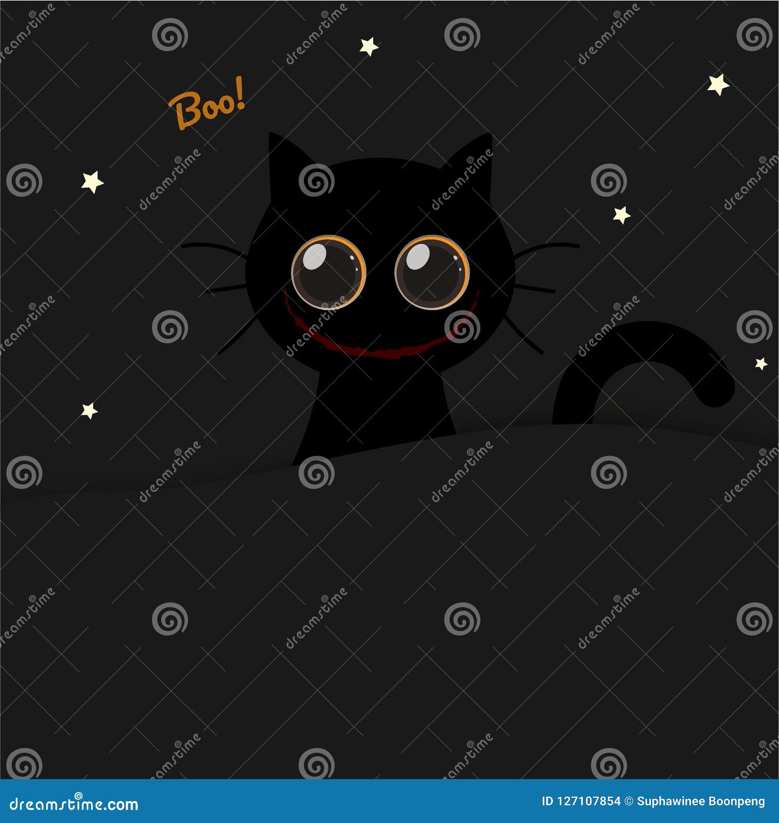 Chat Noir De Halloween De Sourire Effrayant Rond Mignon De Yeux Illustration De Vecteur Illustration Du Drapeau Enfant Chat Noir De Halloween De Sourire Effrayant Rond Mignon De Yeux Illustration De Vecteur Illustration Du Drapeau Enfant