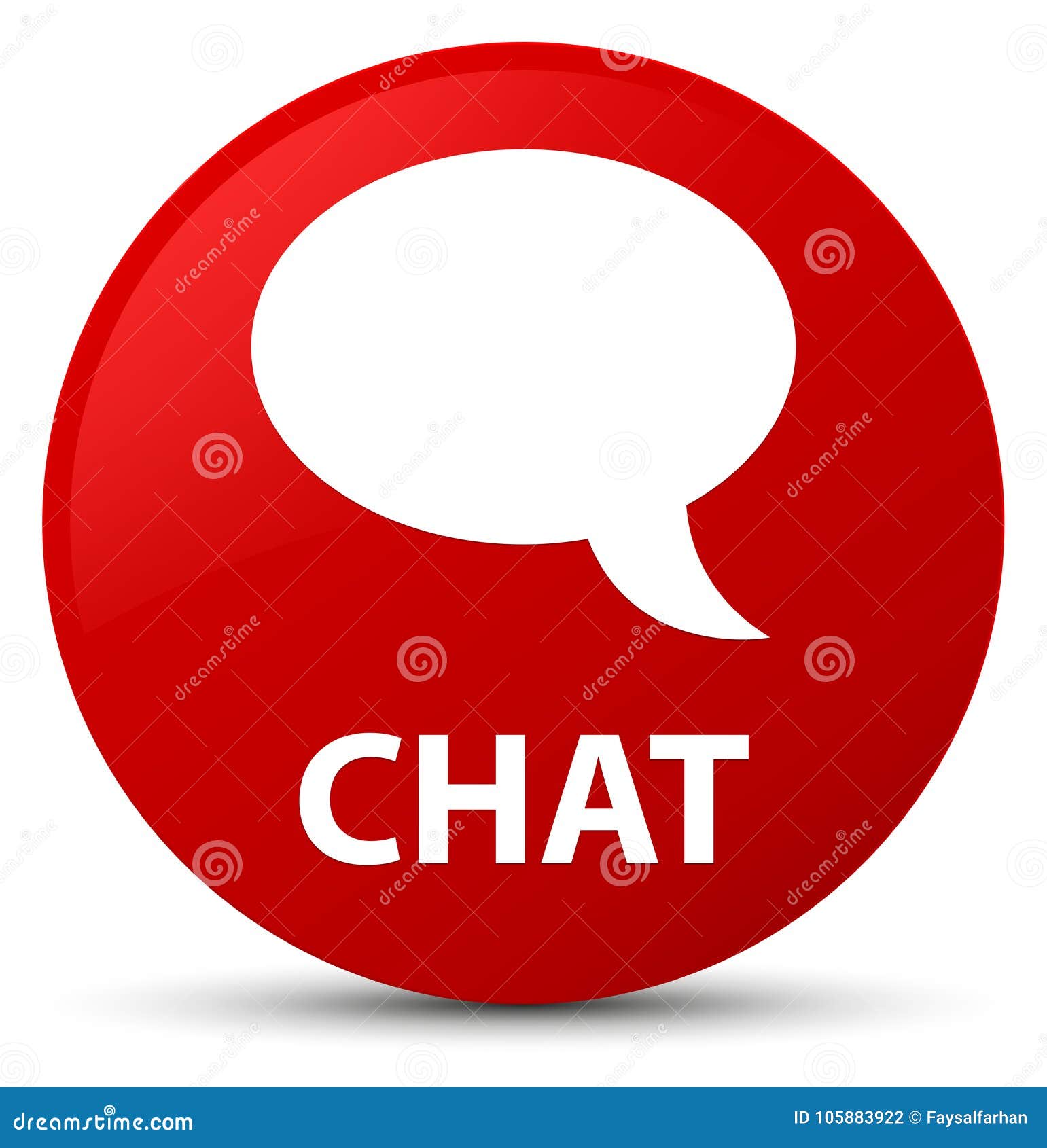 Chat red round button stock illustration. Illustration of talk 105883922