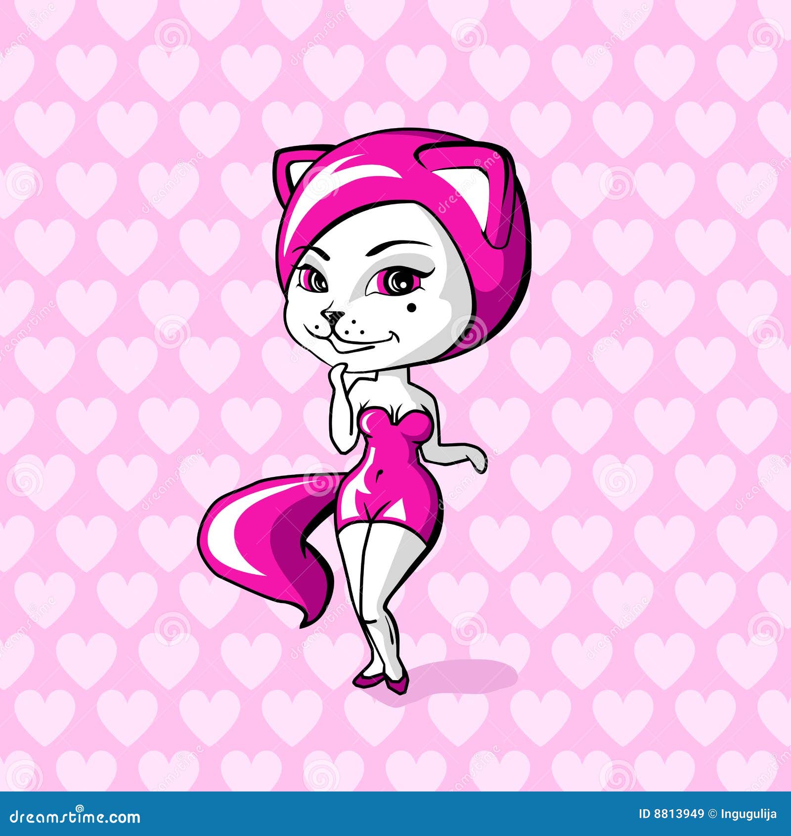 Chat sexy illustration de vecteur. Illustration du broche 8813949