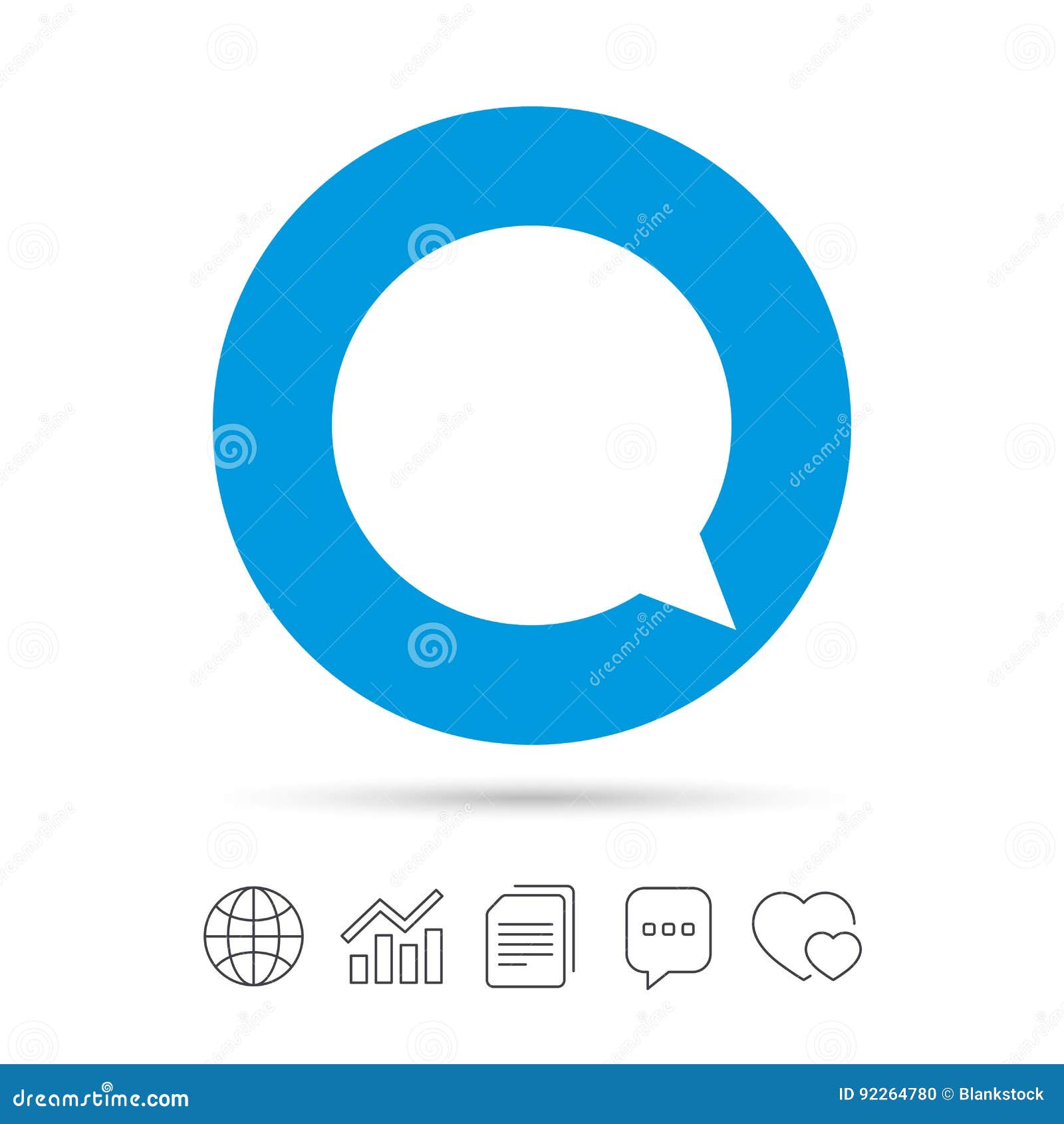 Chat sign icon. Speech bubble symbol. Communication chat bubbles. Copy files, chat speech bubble and chart web icons. Vector