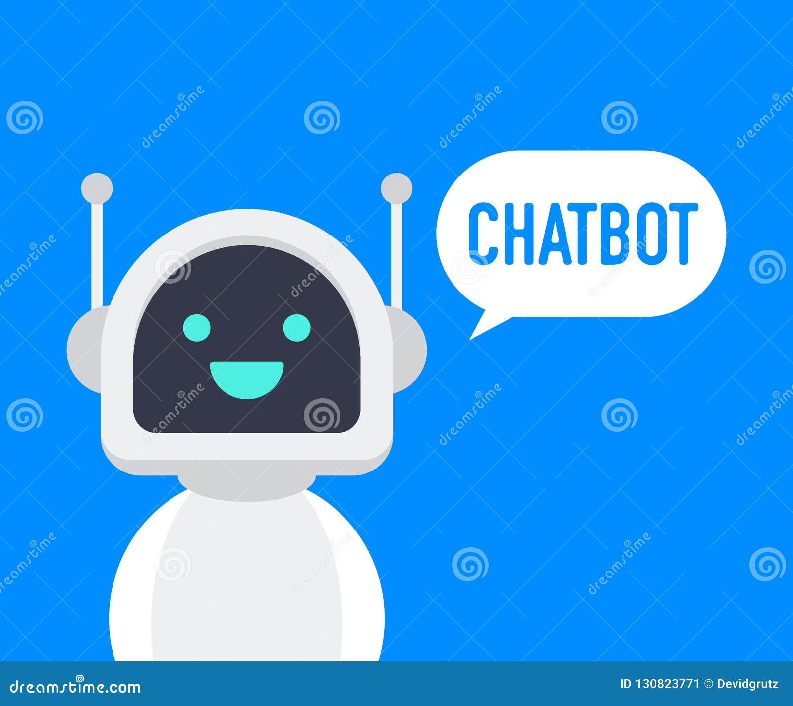 Cute smiling funny robot chat bot Royalty Free Vector Image