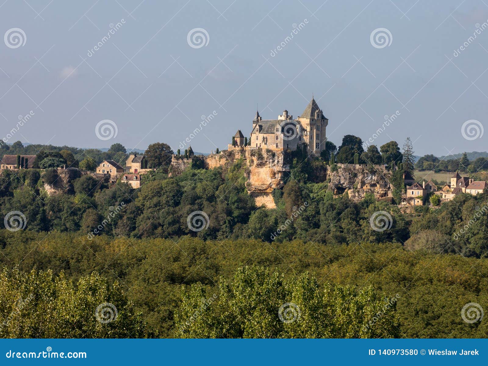 Chateau De Montfort in the Dordogne Valley. France Stock Photo - Image