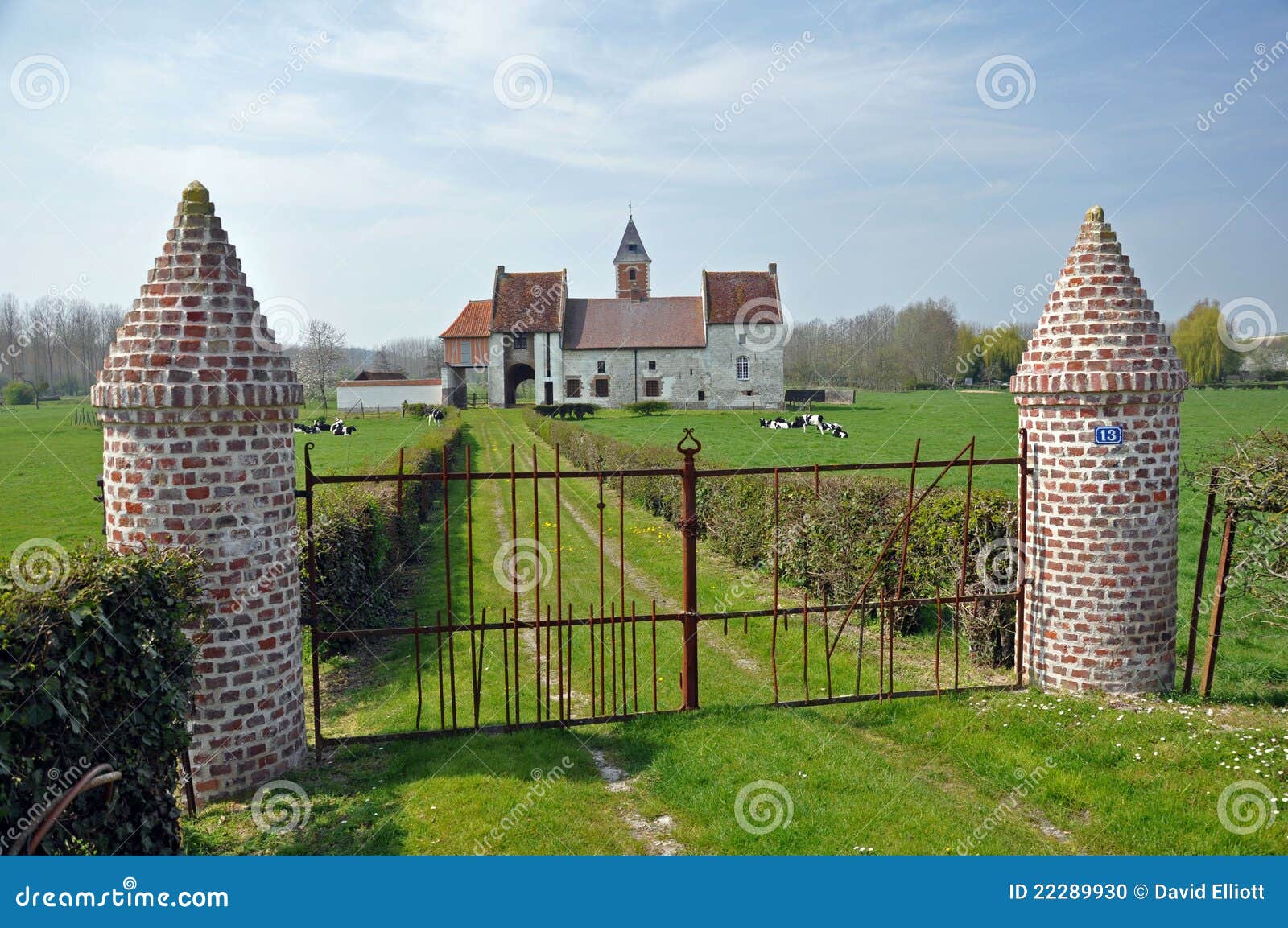 The chateau farm stock photo. Image of picardy, gate 22289930