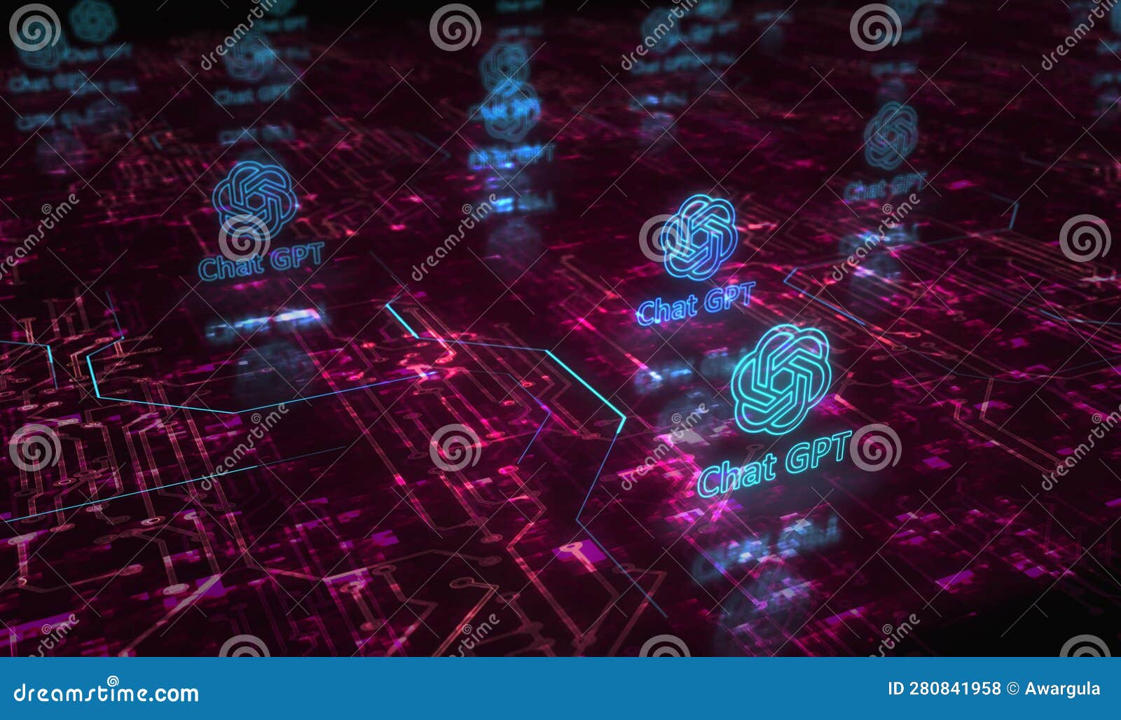 ChatGPT Artificial Intelligence Chat Bot Symbol Digital 3d Illustration
