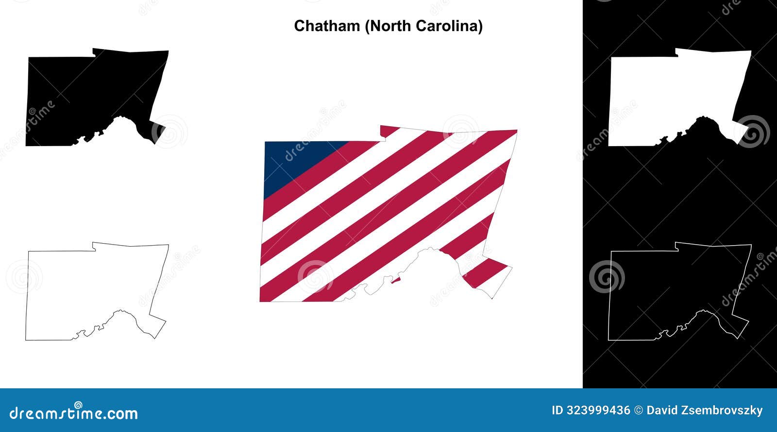 Chatham outline map stock illustration