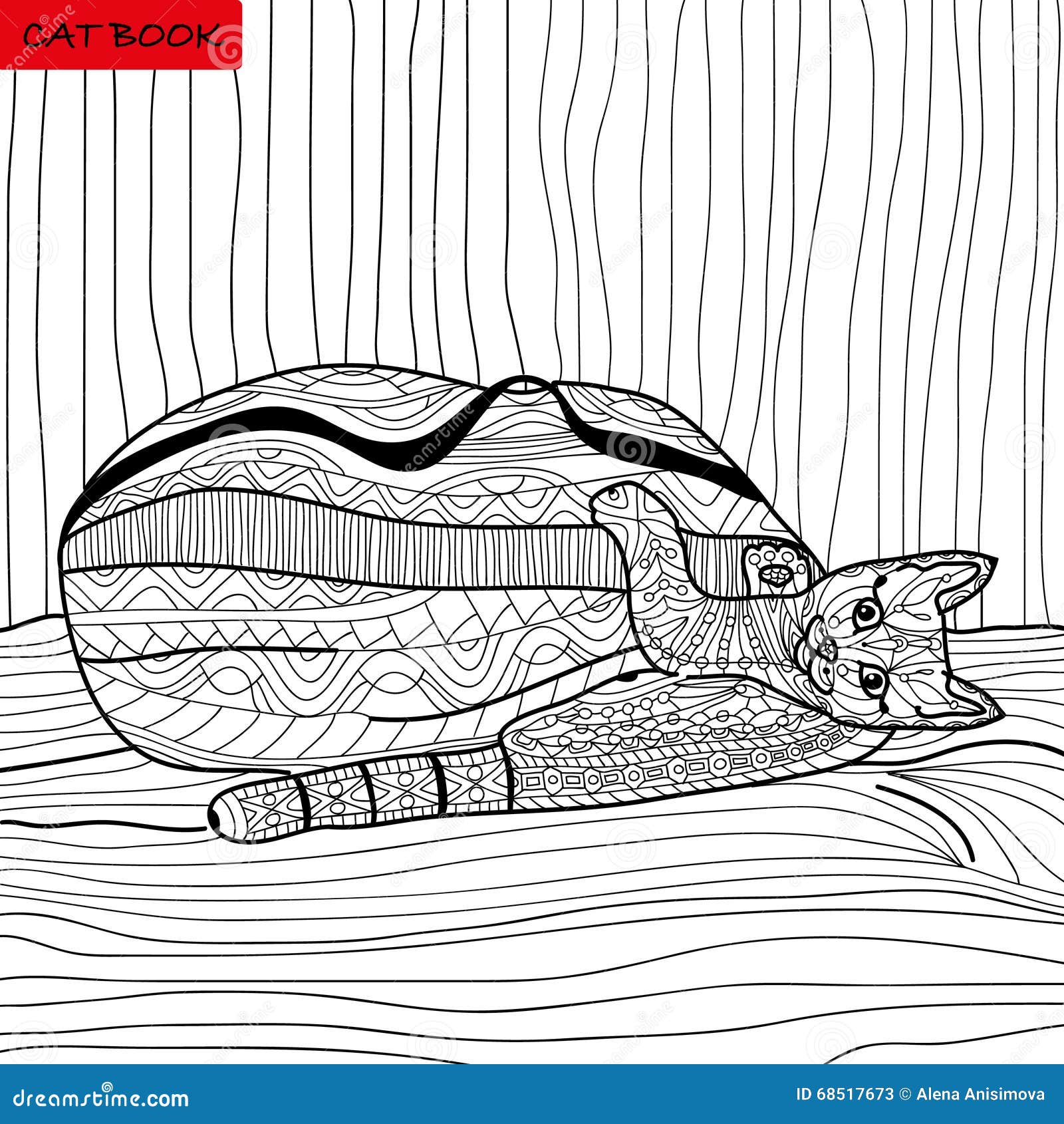 Chaton Dr´le Livre De Coloriage Pour Des Adultes Livre De Chat Chaton Dr´le Livre De Coloriage Pour Des Adultes Livre De Chat De Zentangle Illustration