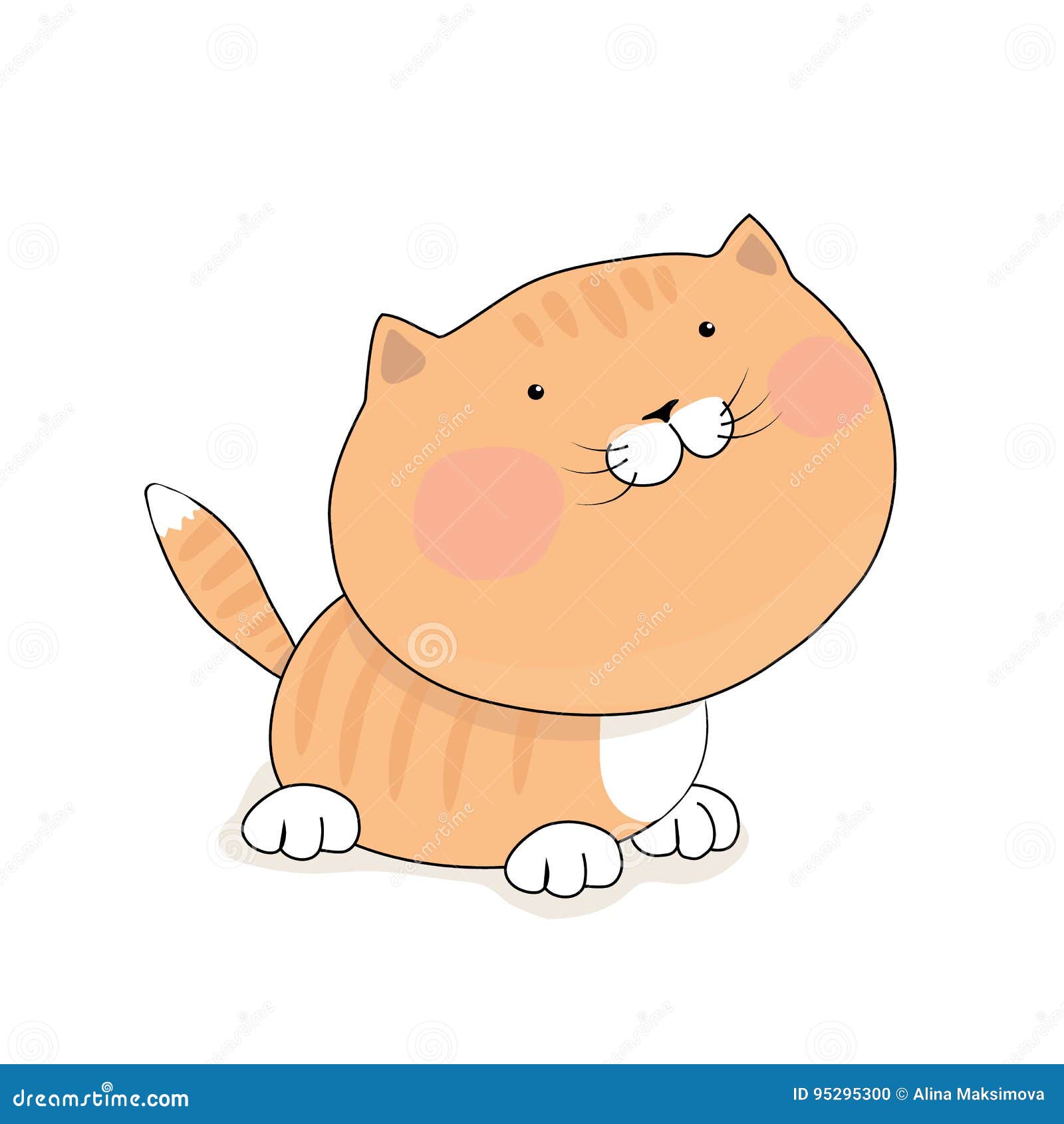 Chaton Roux Mignon Personnage De Dessin Anime De Chat Illustration De Vecteur Illustration Du Carte Pets
