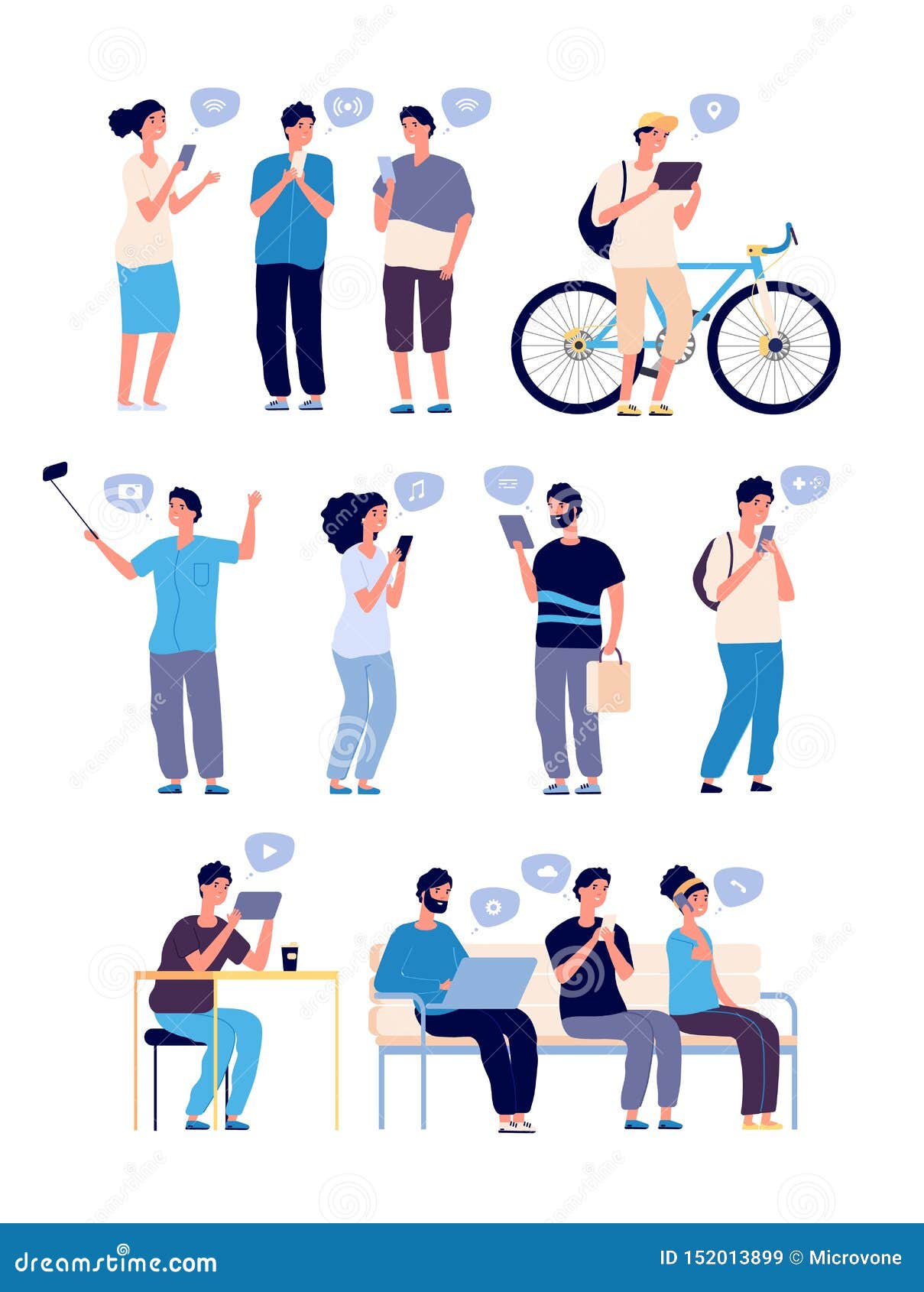 Chat concept. Woman chatting with friends online. Social networking, chat,  video, news, messages, search friends. Vector illustration. Flat. 4161230  Vector Art at Vecteezy