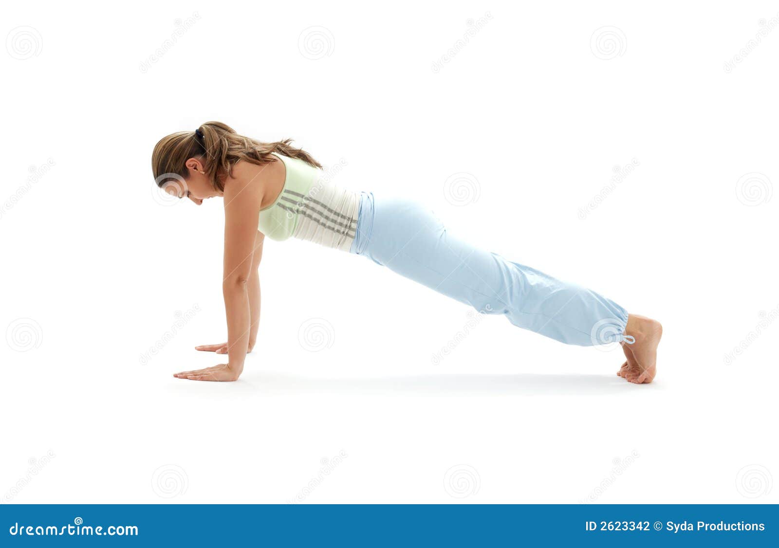 Young Attractive Woman in Chaturanga Dandasana Pose, Studio, Sid Stock  Image - Image of asana, person: 101077545