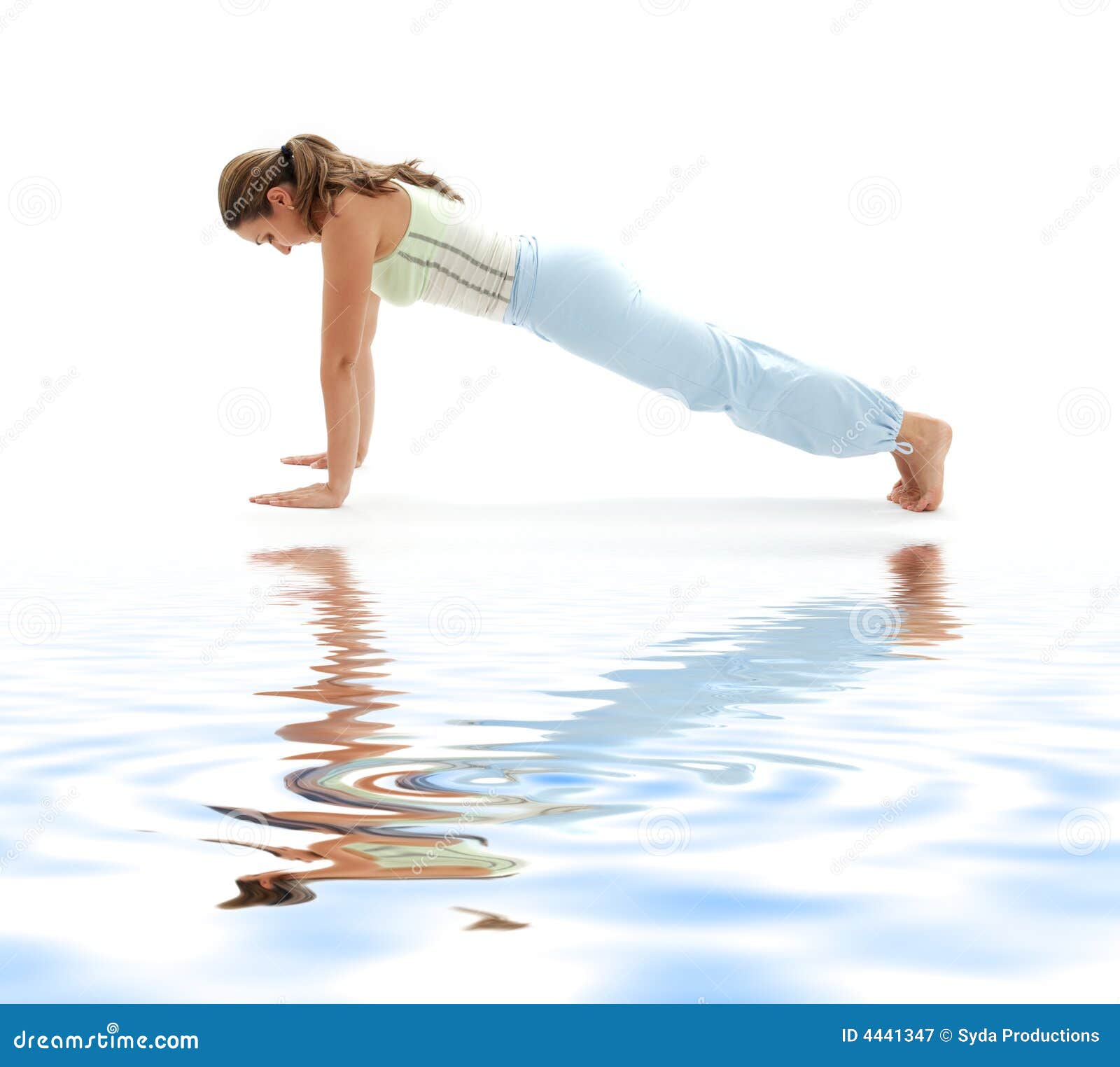 Premium Photo  Woman doing yoga asana utthita chaturanga dandasana (or  phalakasana)