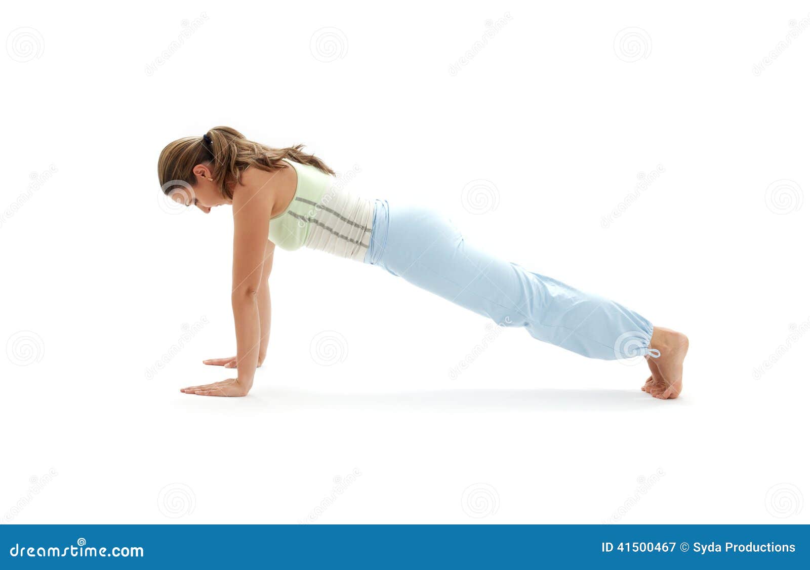 Fit Sporty Healthy Woman on Mat in Low Plank Chaturanga Dandasana Yoga  Pose, Doing Breathing Exercises, Watching Online Yoga Class Stock Image -  Image of practice, gymnastics: 178901299