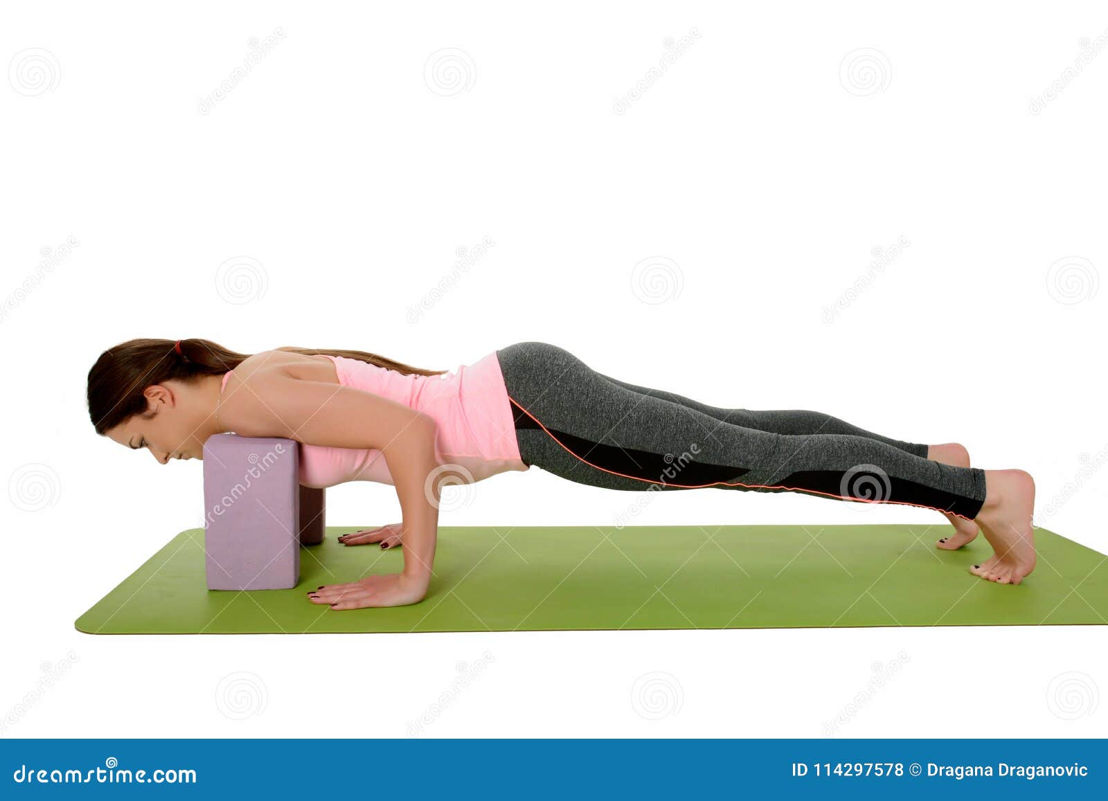 Young Attractive Woman in Chaturanga Dandasana Pose, Studio, Sid Stock  Image - Image of asana, person: 101077545