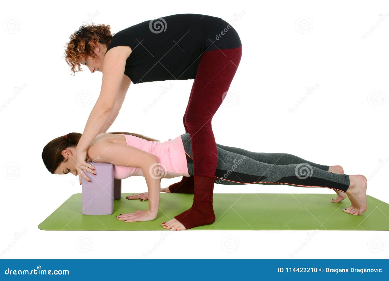 Premium Vector | Woman in four different yoga poses