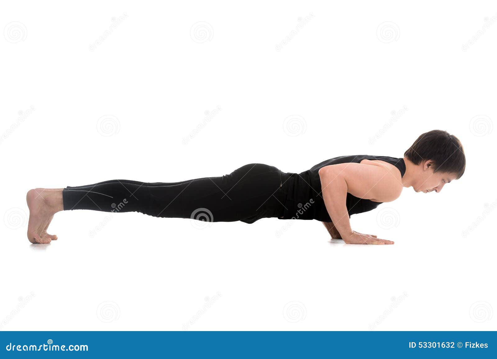 Women Silhouette. Four-Limbed Staff Pose. Low Plank Yoga Pose. Chaturanga  Dandasana Royalty Free SVG, Cliparts, Vectors, and Stock Illustration.  Image 75876440.