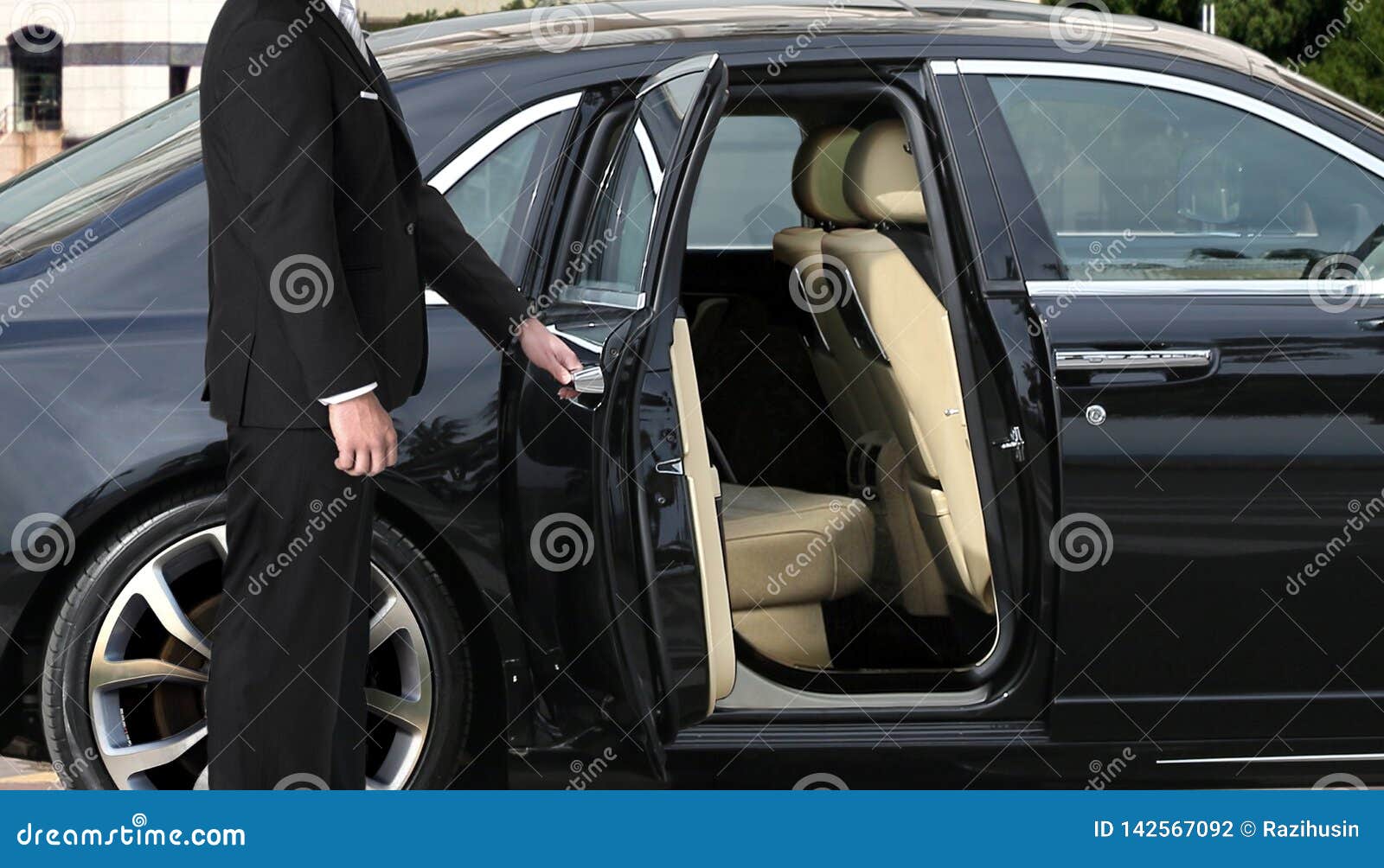 chauffeur opening car door