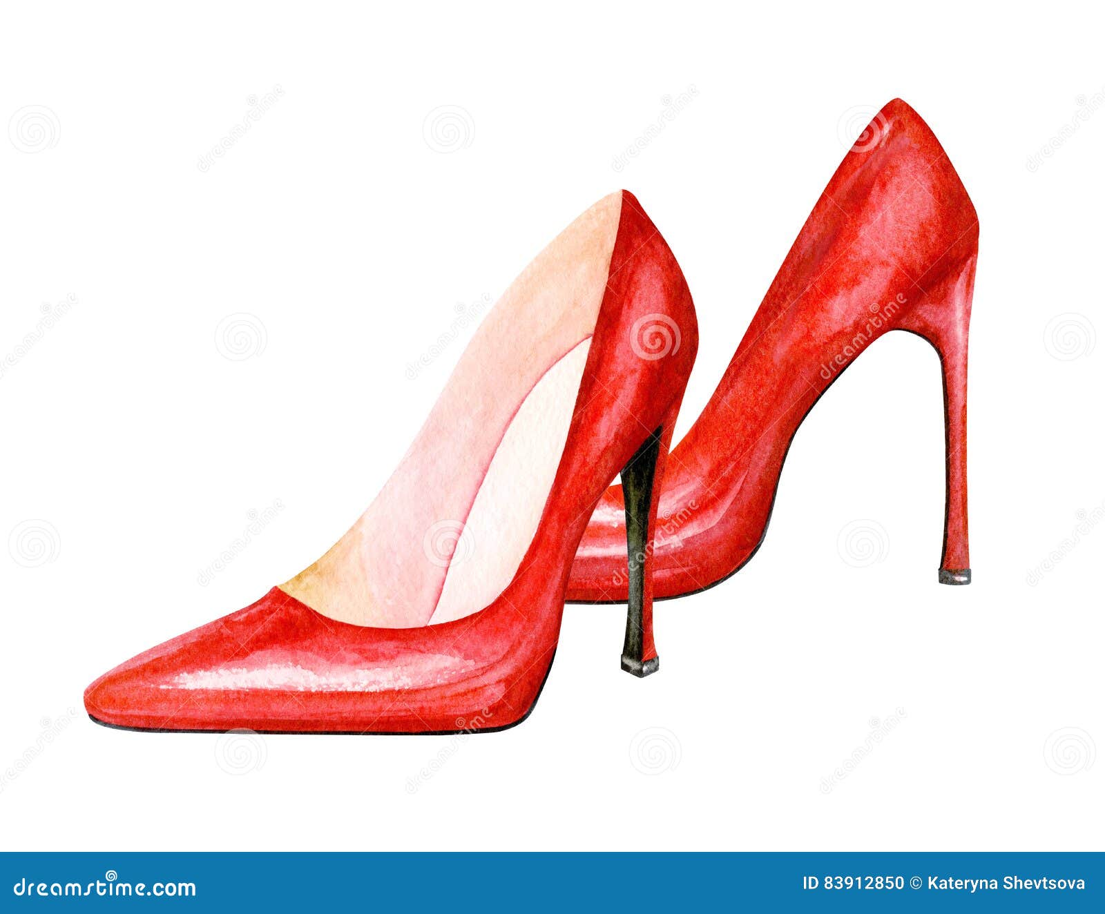 illustration stock chaussures de rouge de talon haut illustration d aquarelle image