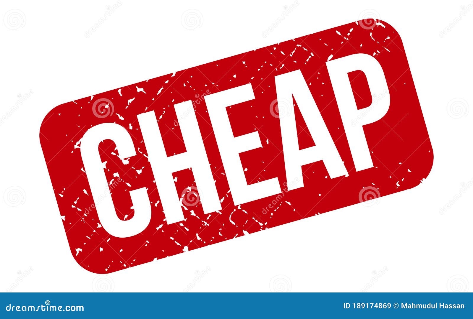 Cheap Rubber Stamp. Red Cheap Rubber Grunge Stamp Seal Vector