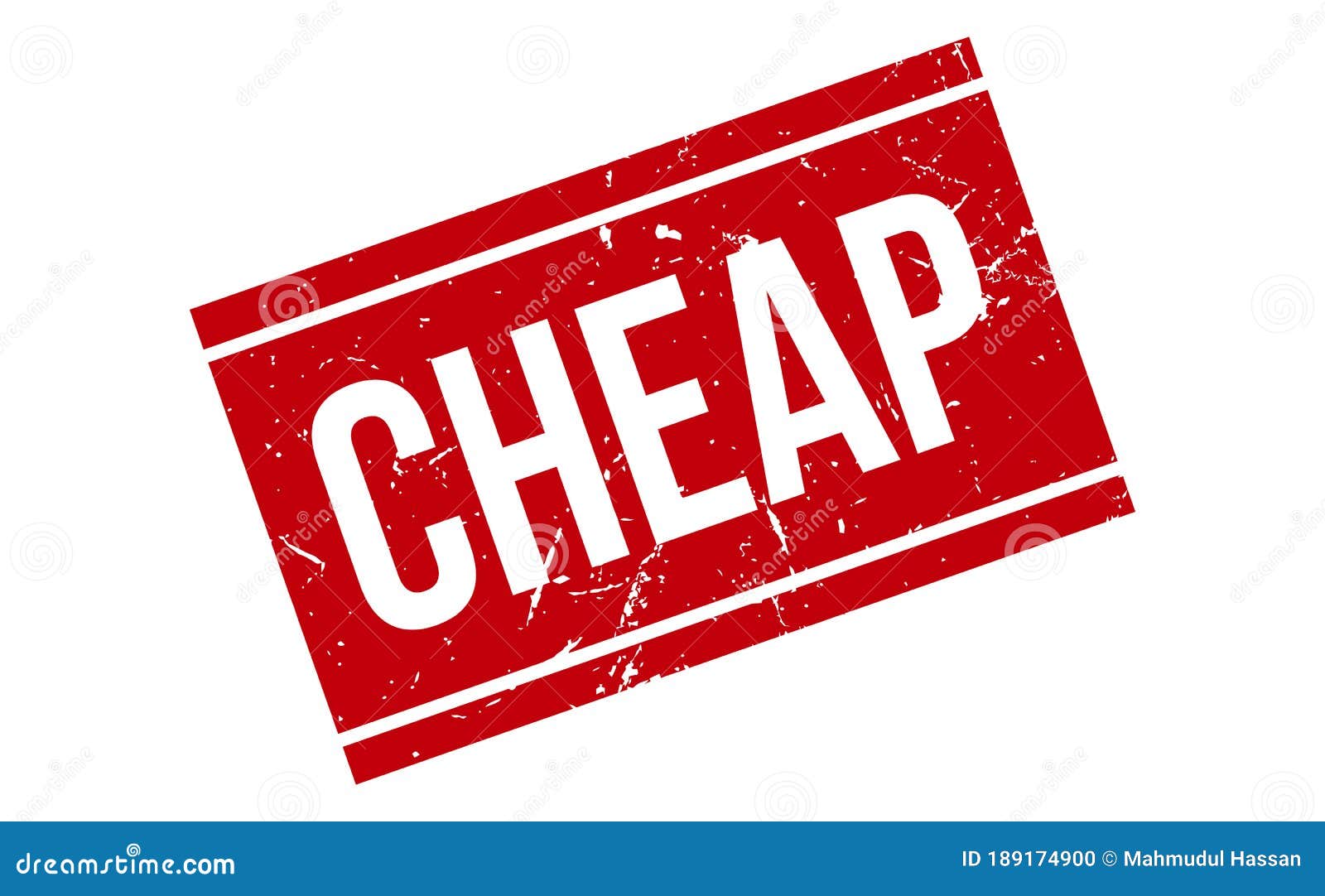 Cheap Rubber Stamp. Red Cheap Rubber Grunge Stamp Seal Vector