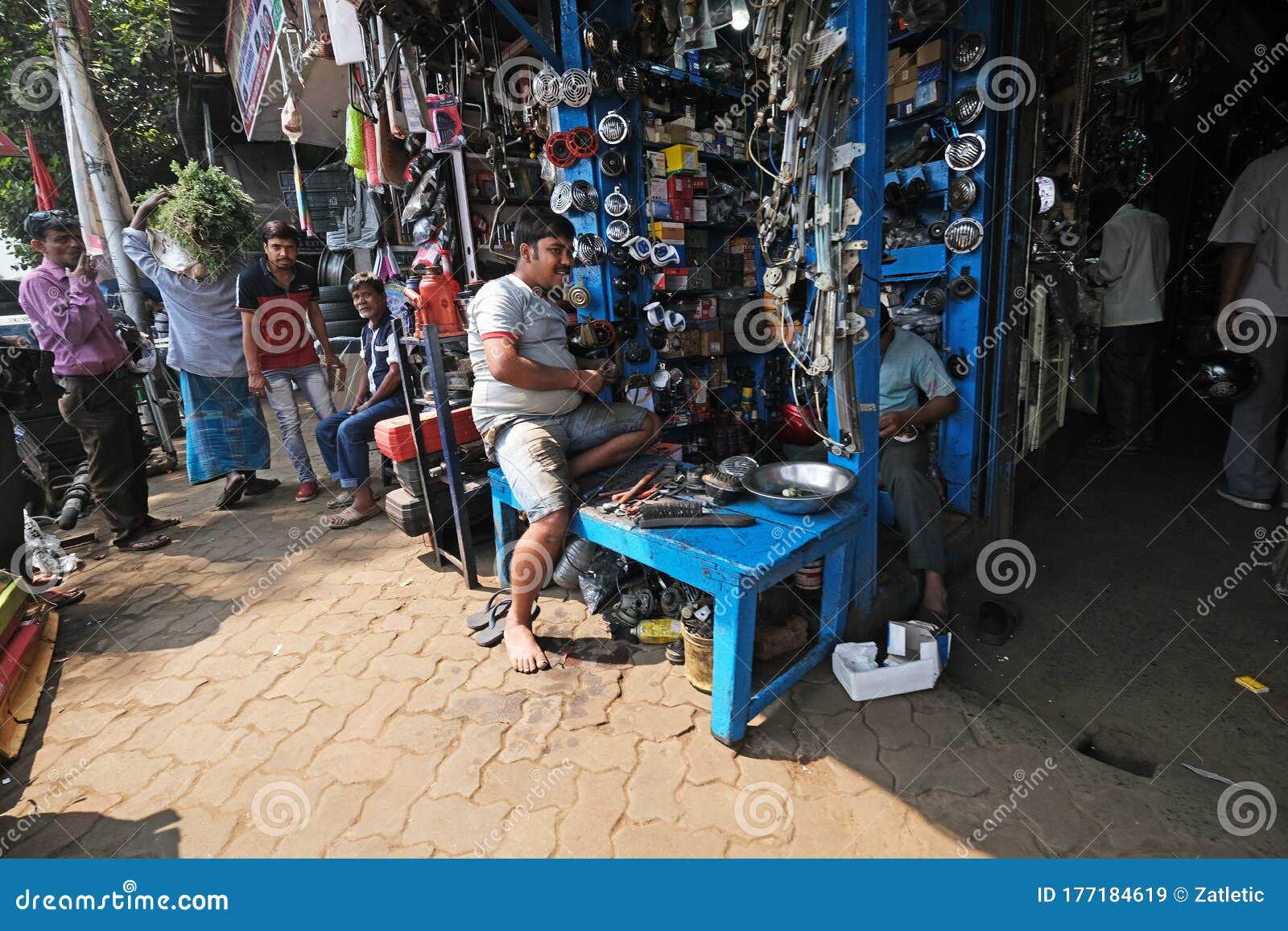 Cheapest Car Parts And Accessories Market, Mallick Bazar In Kolkata Editorial Stock Image ...
