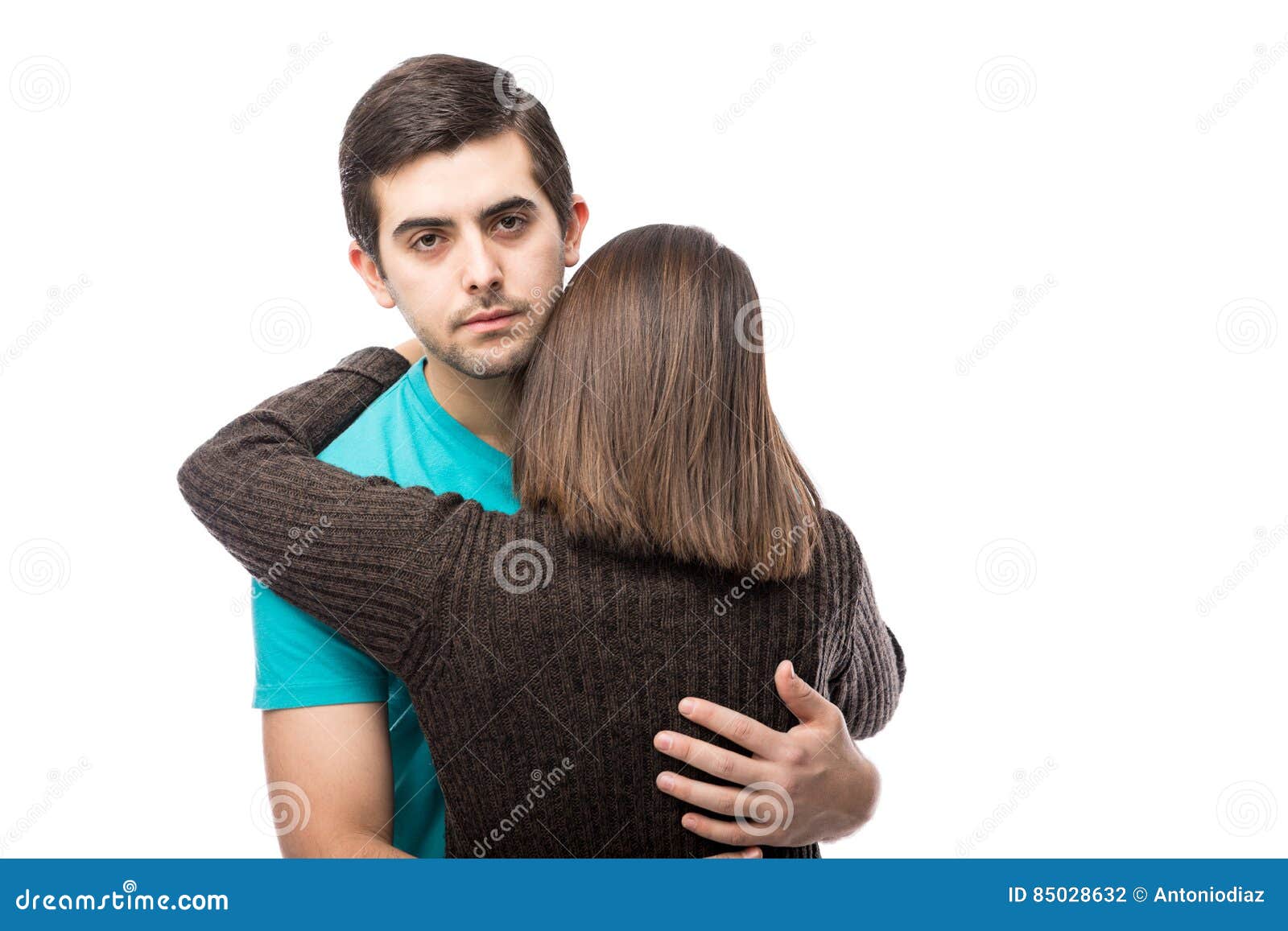 Cheating Boyfriend Hugging Girlfriend Stock Photo Image Of
