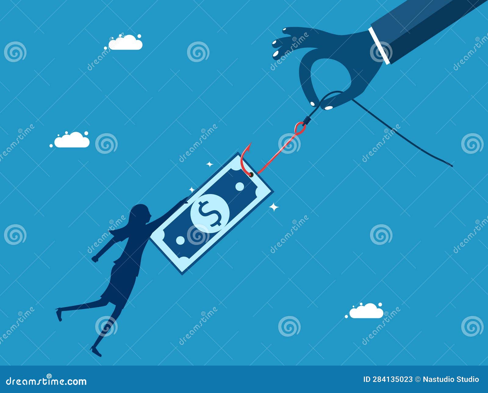 Cheating Money. Woman Victim of Money Stock Vector Illustration of