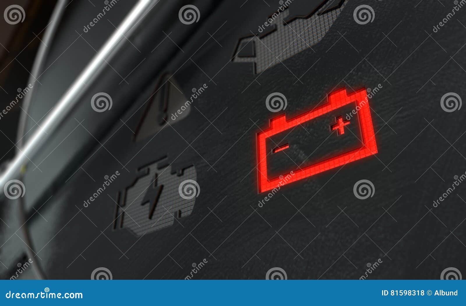 Check Battery Dashboard Light Stock Illustration Illustration of