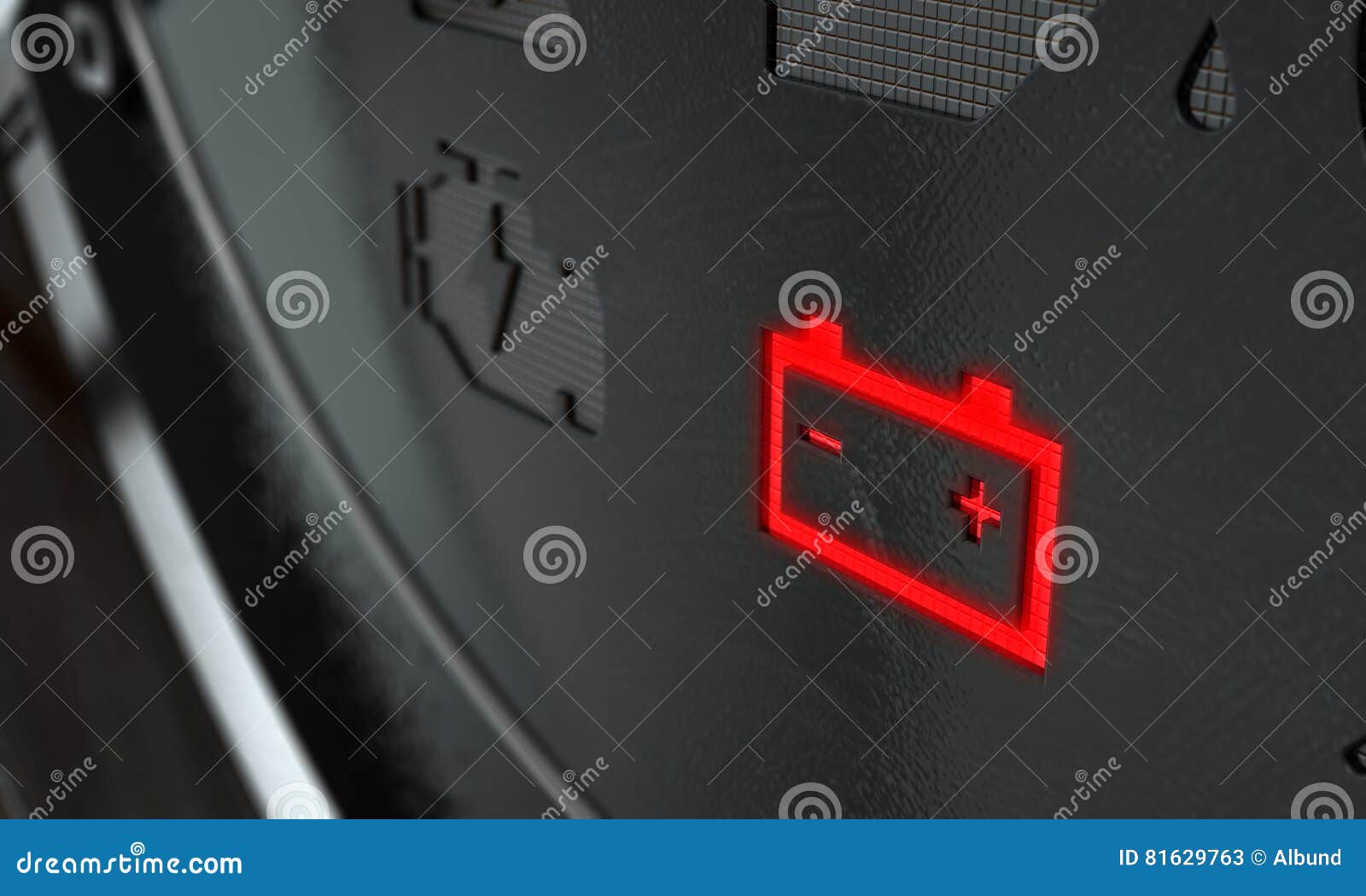 Check Battery Dashboard Light Stock Illustration Illustration of