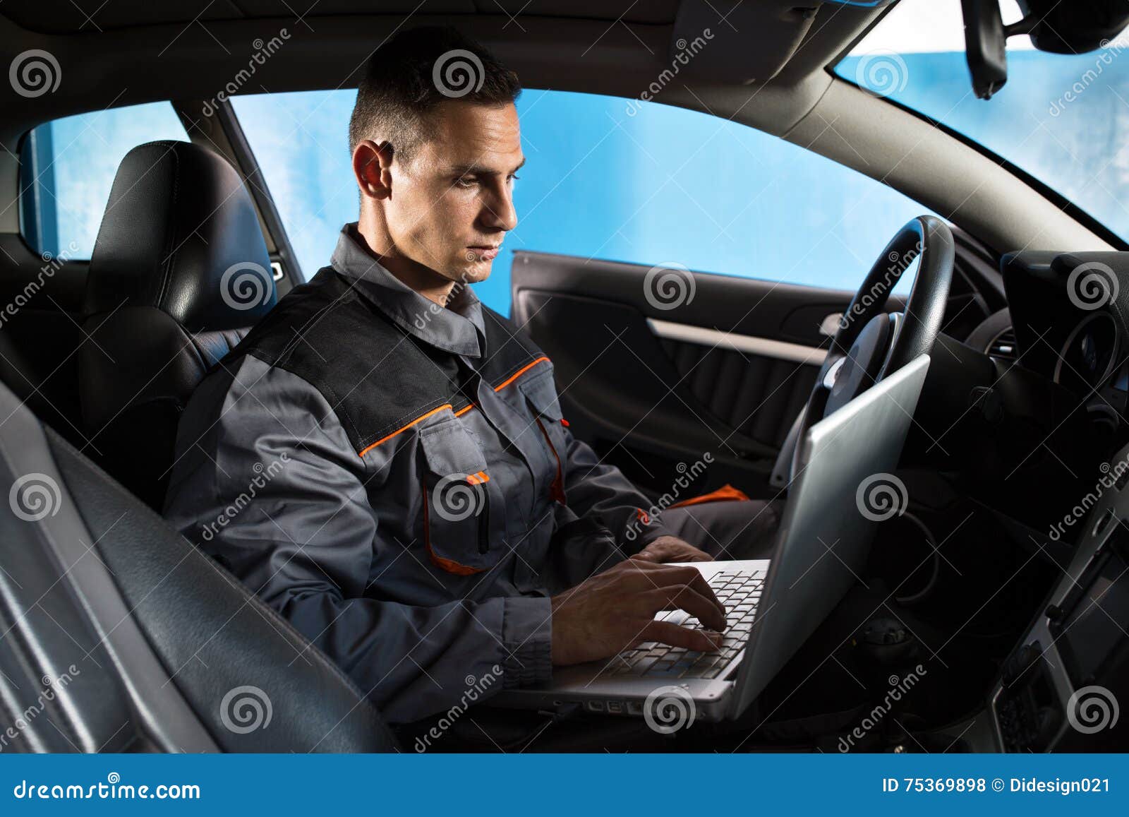 Check the car electronics stock photo. Image of diagnostic 75369898
