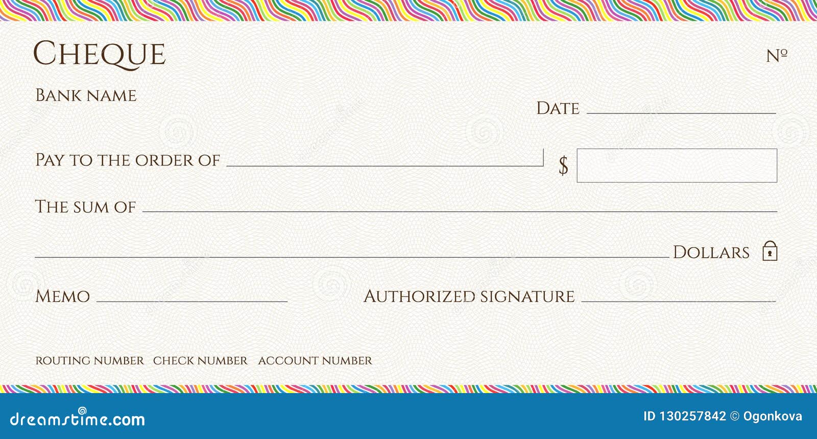 Check, Cheque Blank Chequebook Template. Guilloche Pattern with Pertaining To Blank Money Order Template