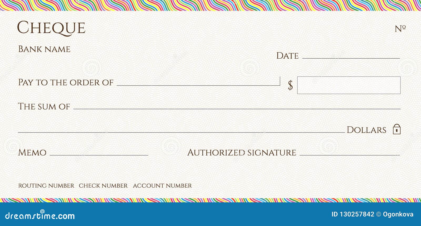 Check, Cheque Blank Chequebook Template. Guilloche Pattern with With Blank Money Order Template