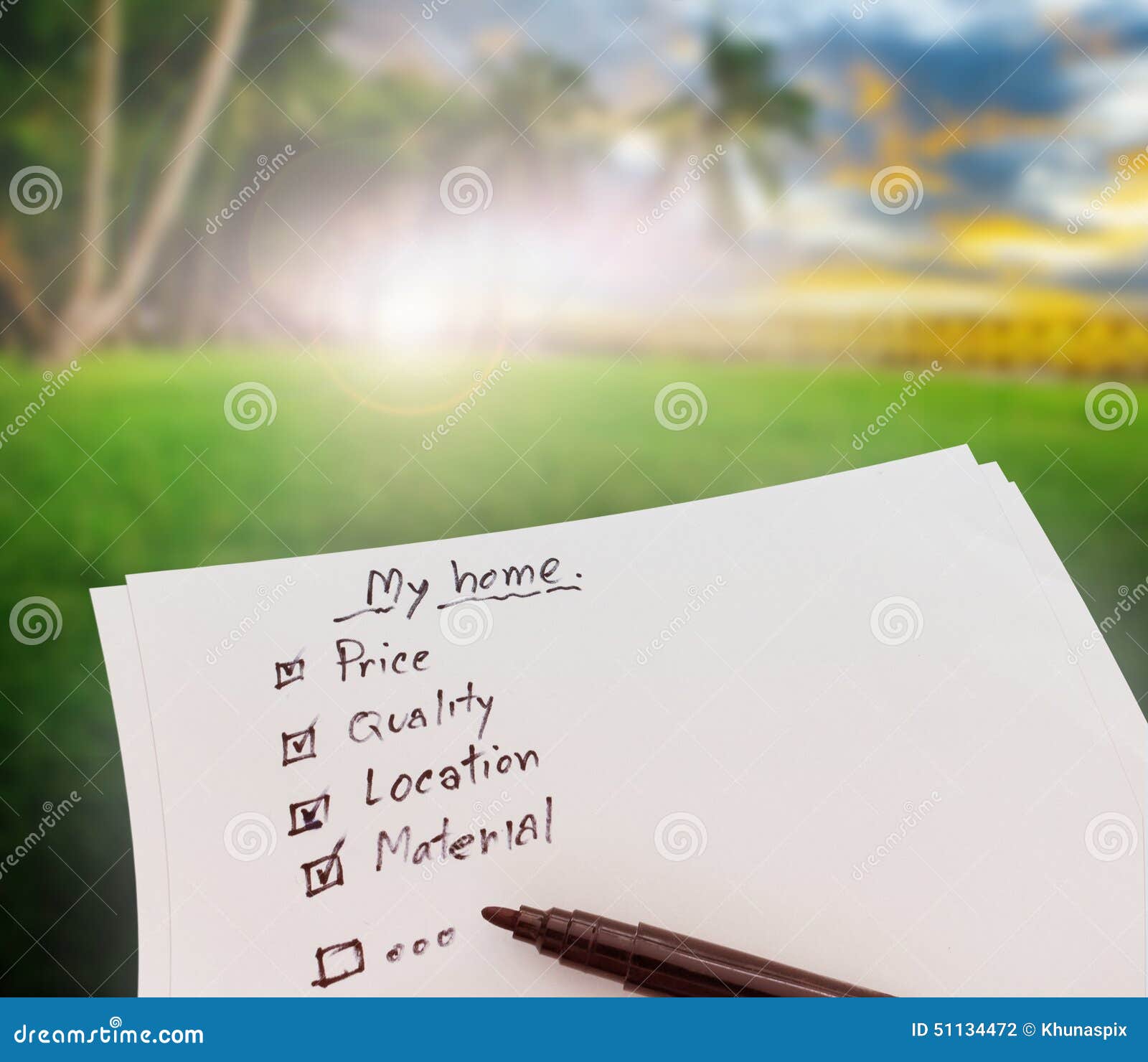 Check List for Buy House and Real Estate Stock Photo Image of