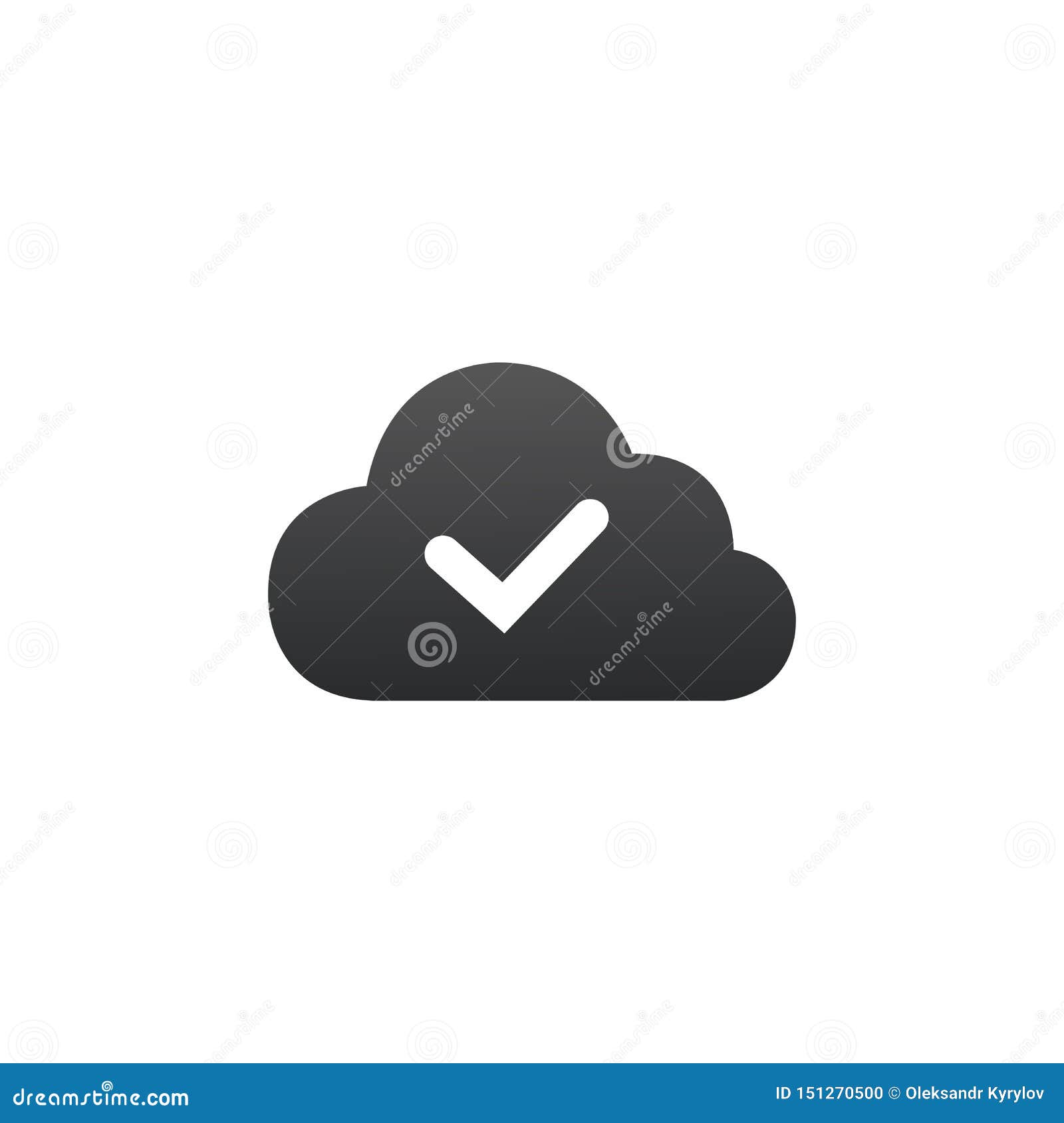 Check Mark On Cloud Icon Vector Isolated On White Background Check Mark On Cloud Icon Vector Isolated On White Background