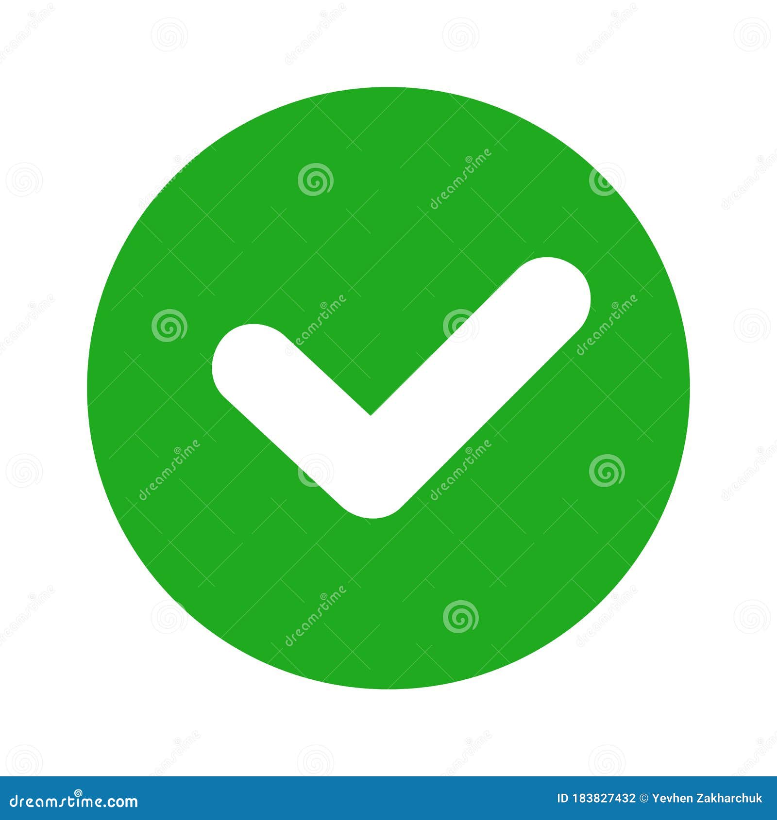 Check Mark Icons, Flat Round Buttons. Vector Stock Illustration ...