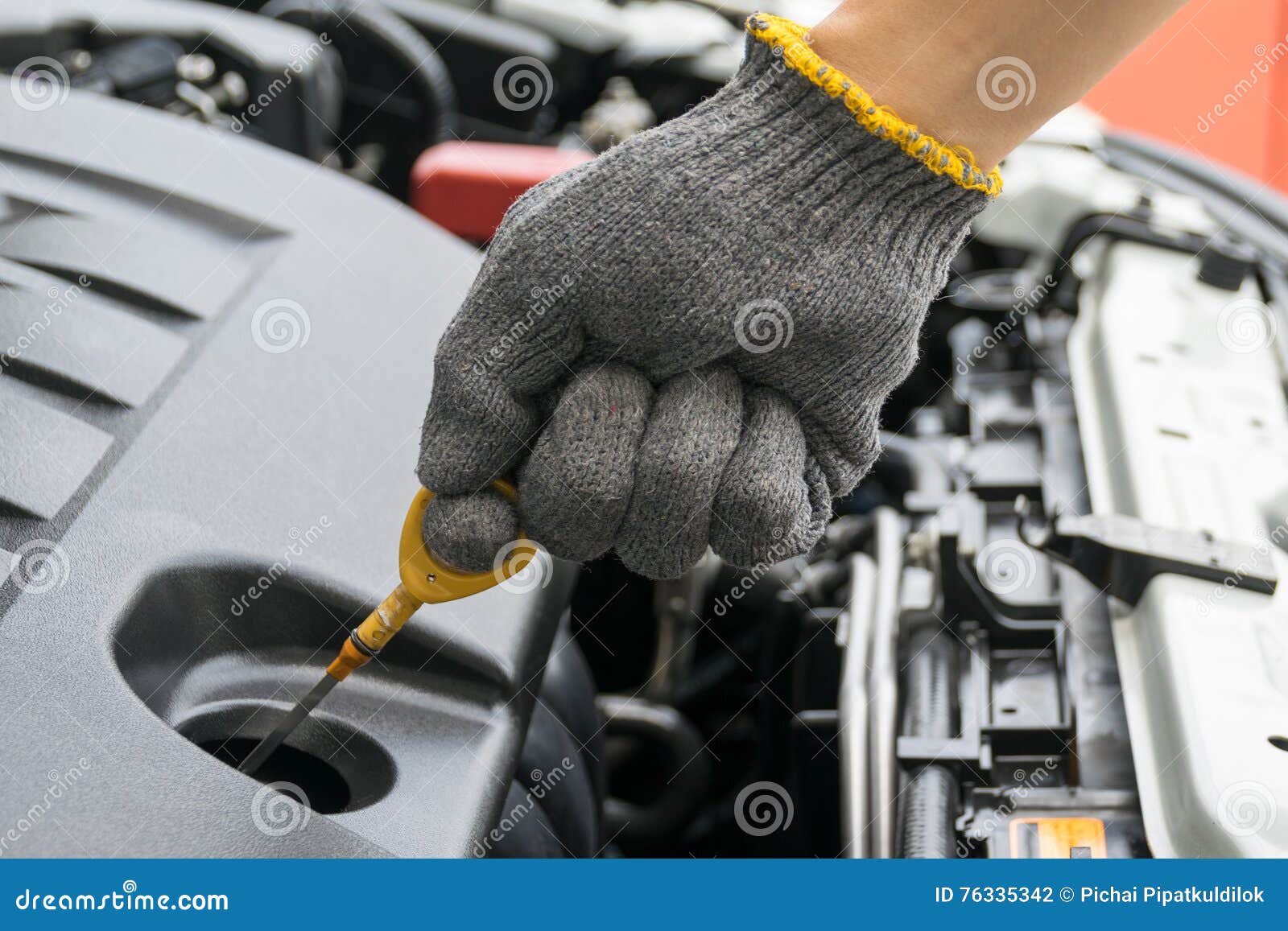 Check the Oil Level in Car Engine Stock Photo Image of auto, filling