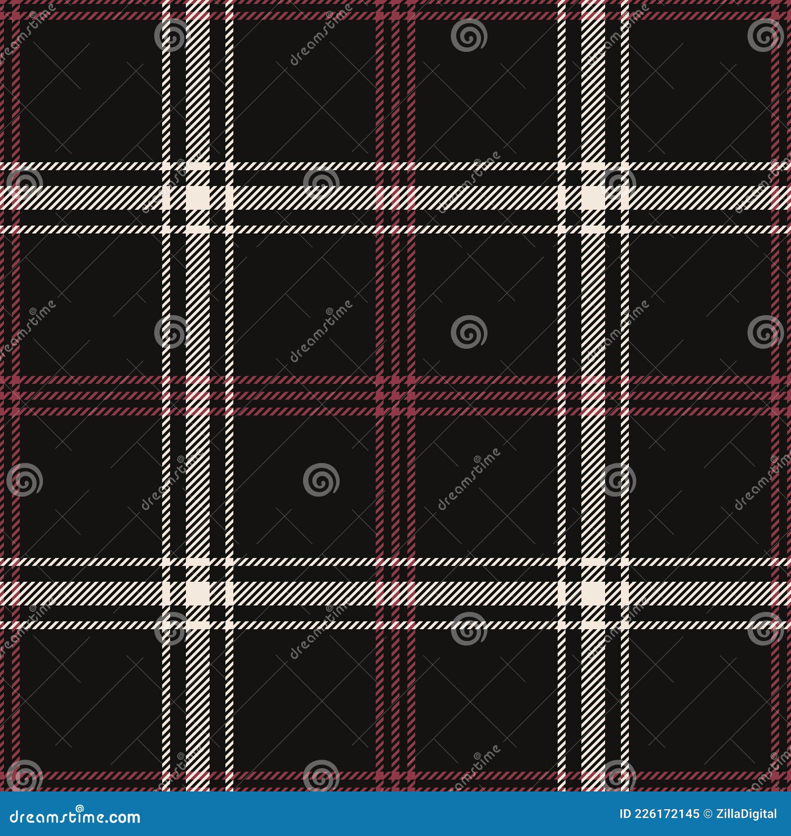 Check Pattern Vector for Autumn Design in Black, Red, White. Seamless Dark Tartan Plaid Graphic Background for Flannel Shirt. Stock Vector - of lumberjack, clothing: 226172145