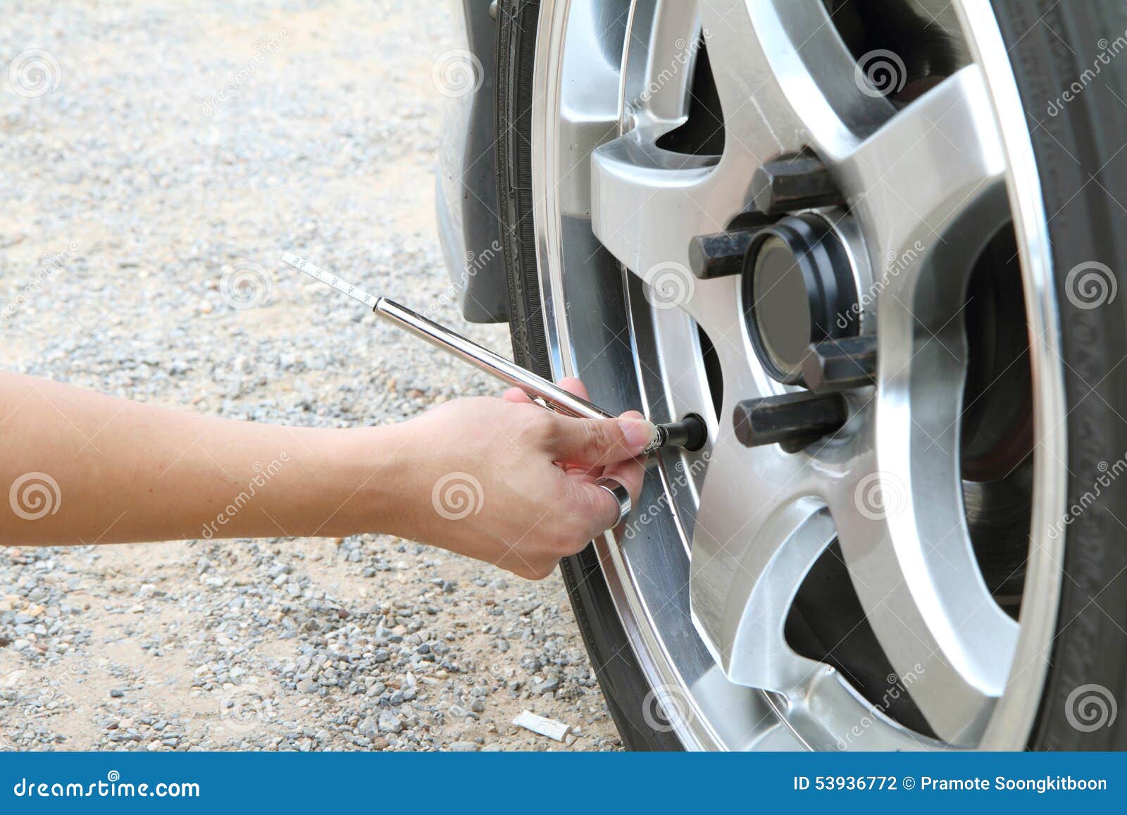 Check the tire pressure stock photo. Image of maintenance 53936772