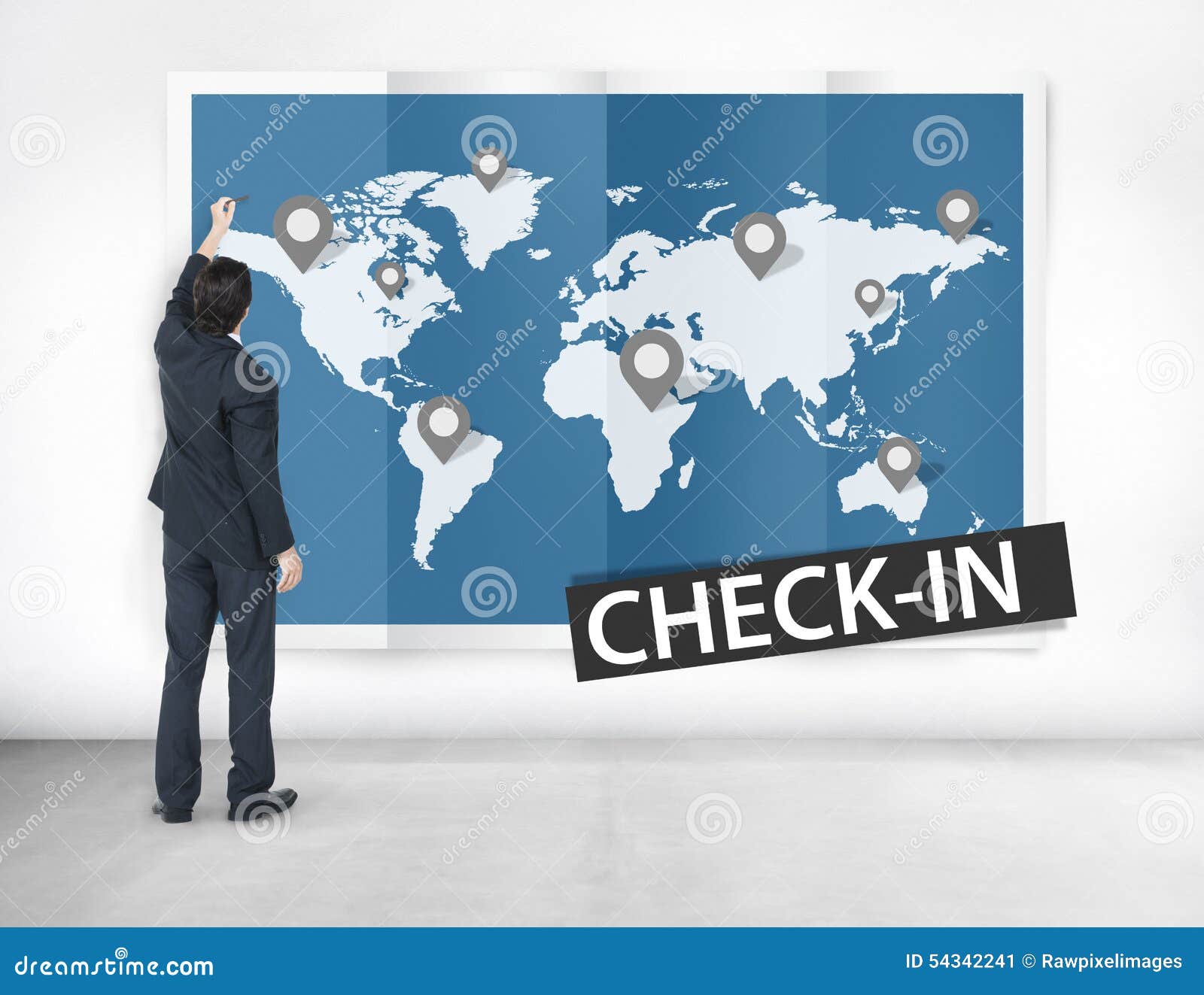 check in travel locations global world tour concept