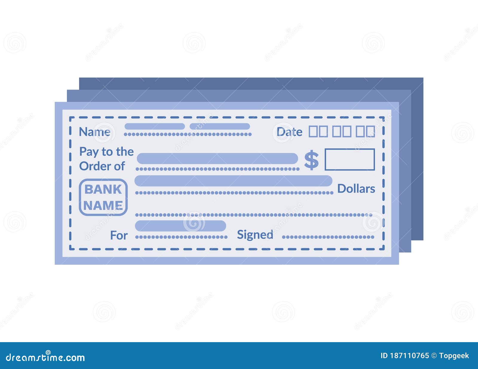 Check with Empty Form To Fill Banking Icon Vector Stock Vector