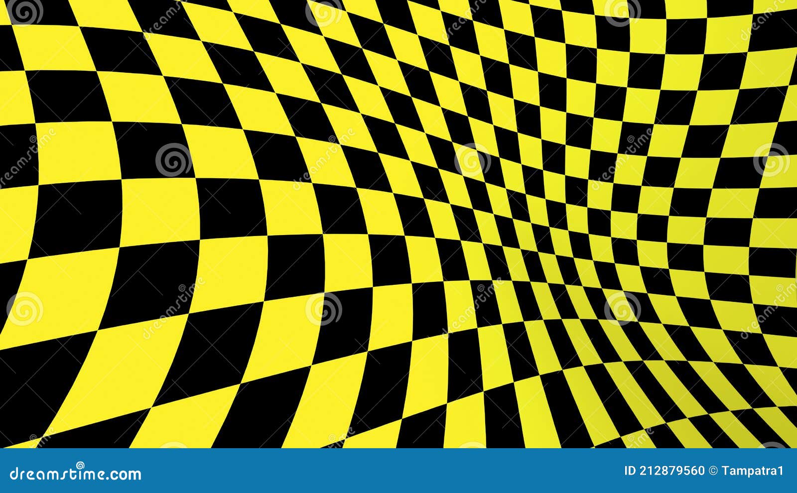 Checkered Abstract Wallpaper, Black and Yellow Fabric Illusion Pattern