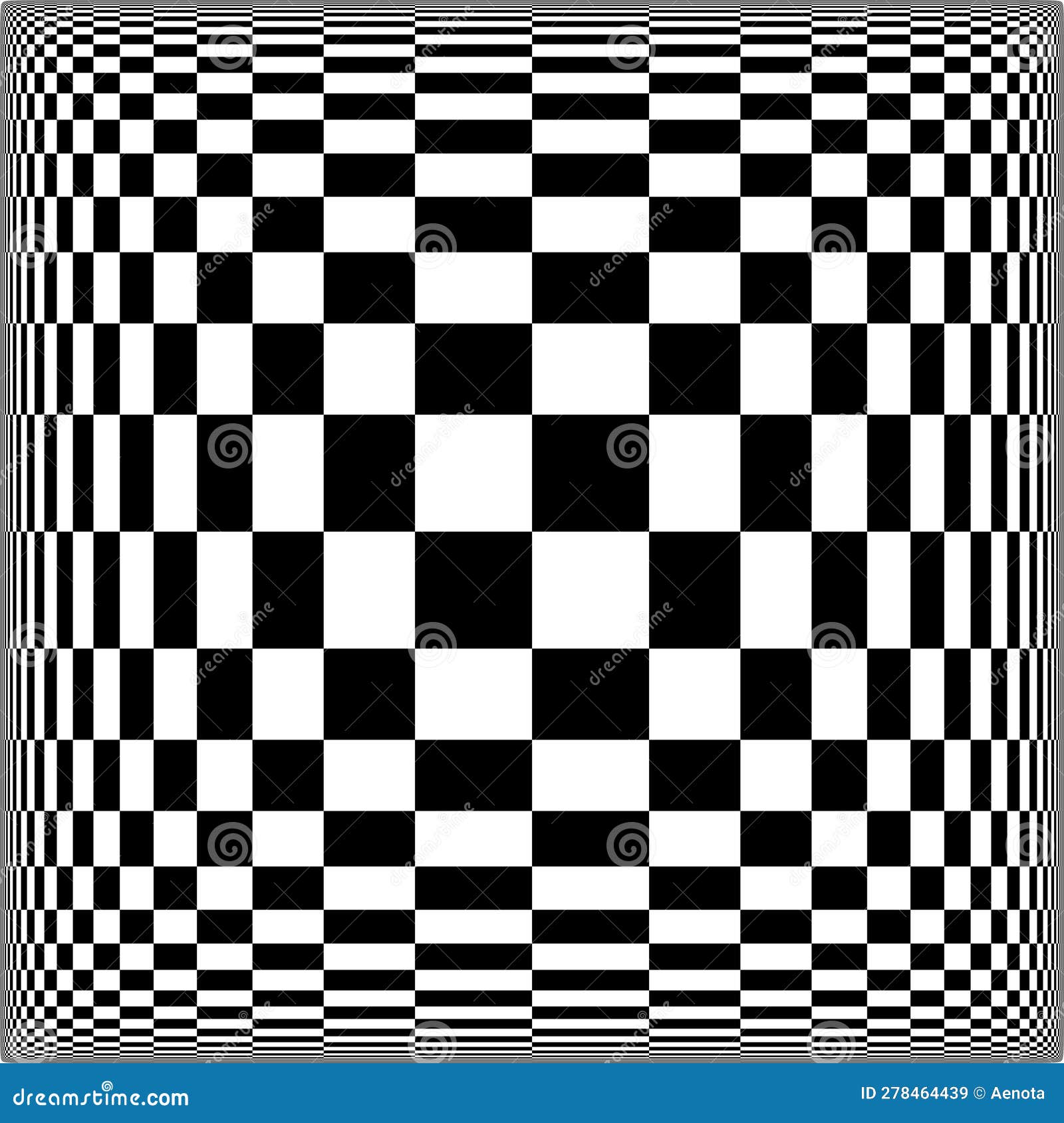 Checkered Displacement Optical Illusion Vector Illustration Stock