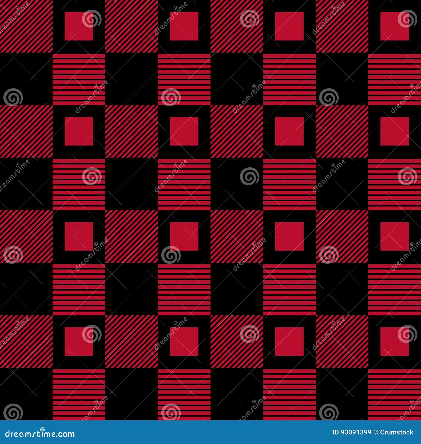 Checkered Fabric Background. Black and Red Seamless Pattern Stock ...